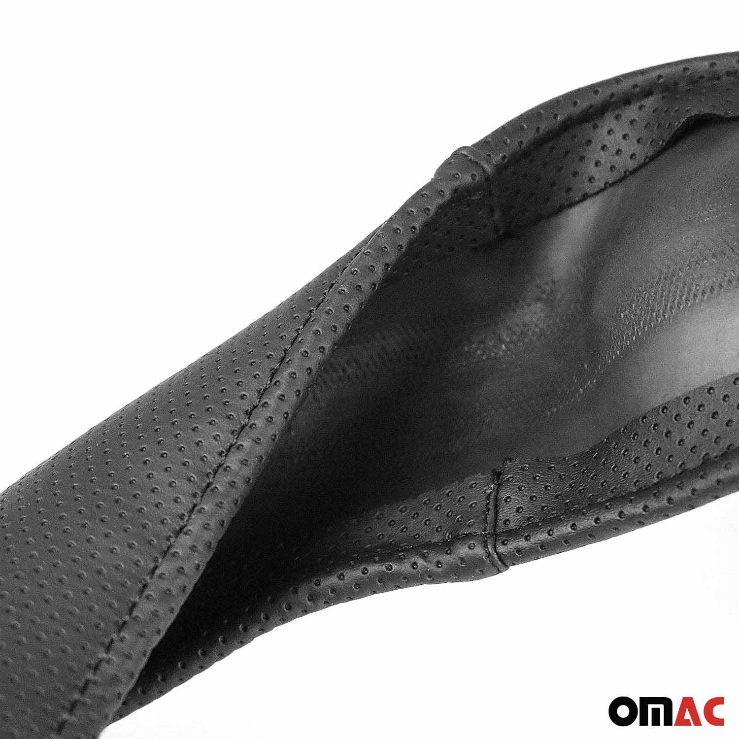 14.5-15.5’’ Steering Wheel Cover Red Stitches Leather Anti-slip Breathable