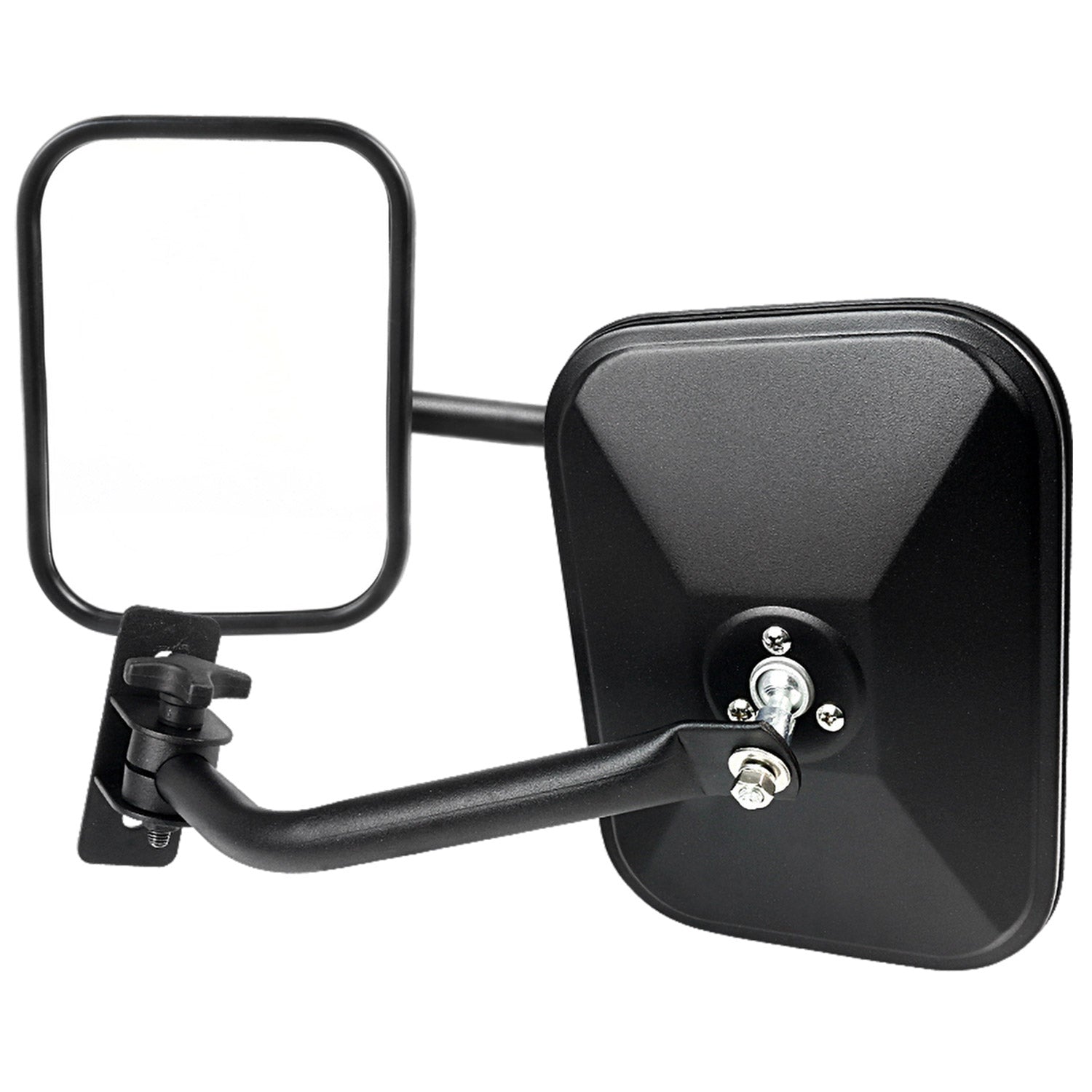 1997-2018 Jeep Wrangler TJ/JK Quick Release Black Steel Square Side Mirrors
