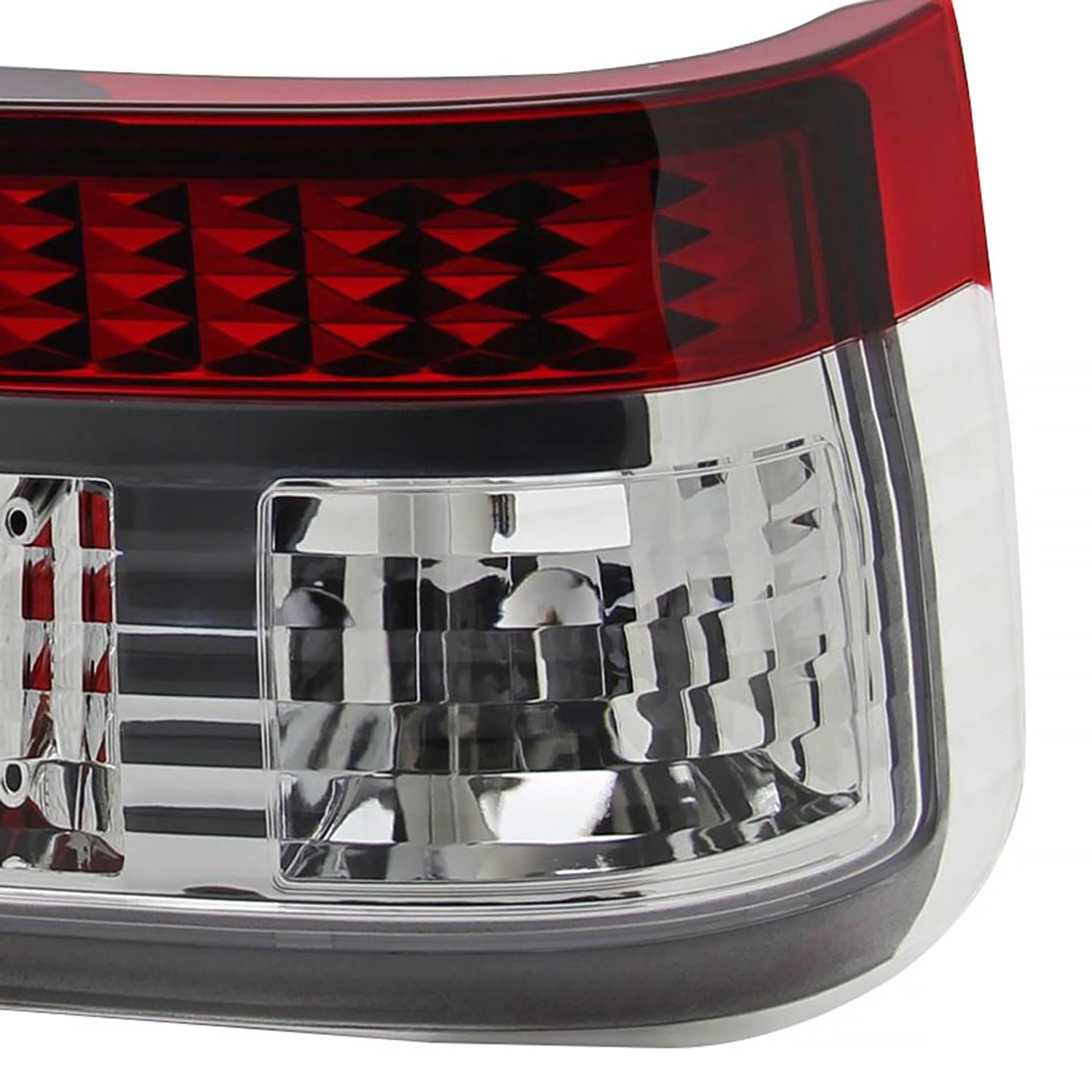 1983-1987 Toyota Corolla AE86 Hatchback Tail Lights Chrome/Red Clear Lens