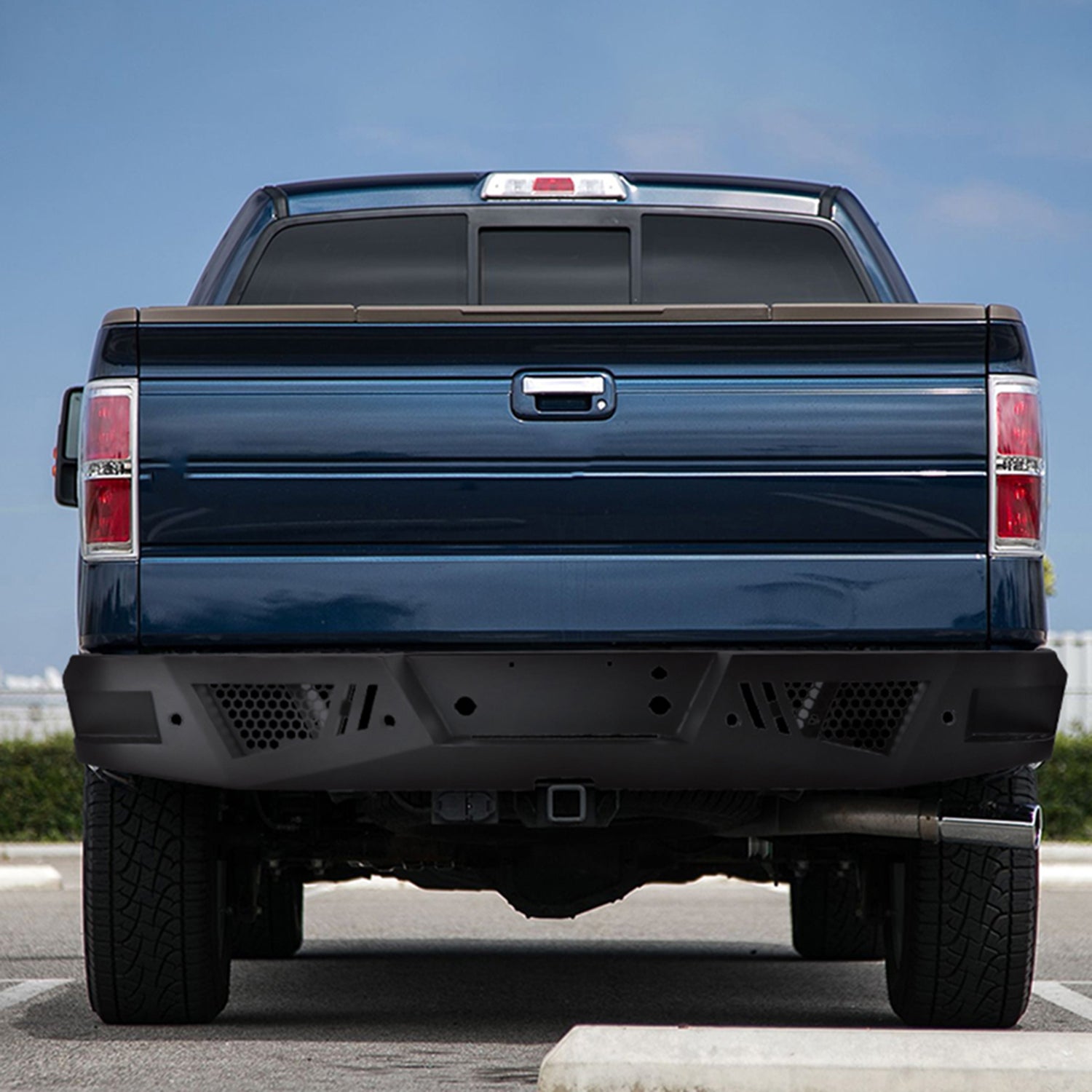 2006-2014 Ford F-150 Black Heavy Duty Steel Rear Step Bumper