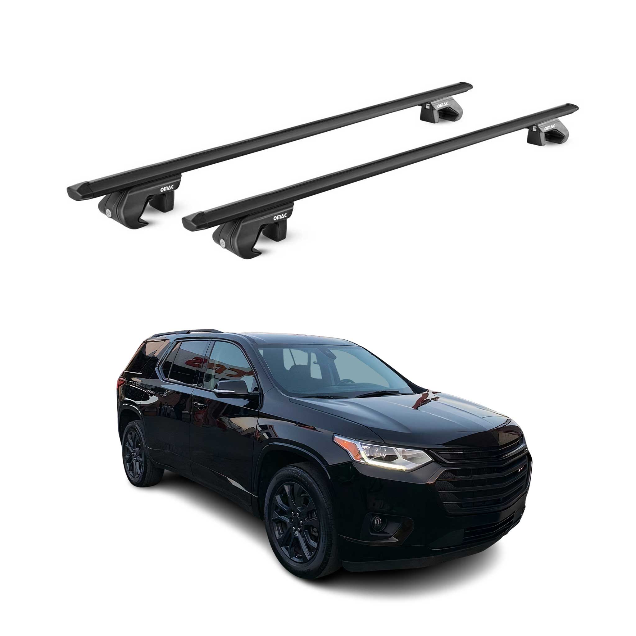 2018-2024 Chevrolet Traverse Roof Rack Cross Bars Black Carrier 2 Pcs