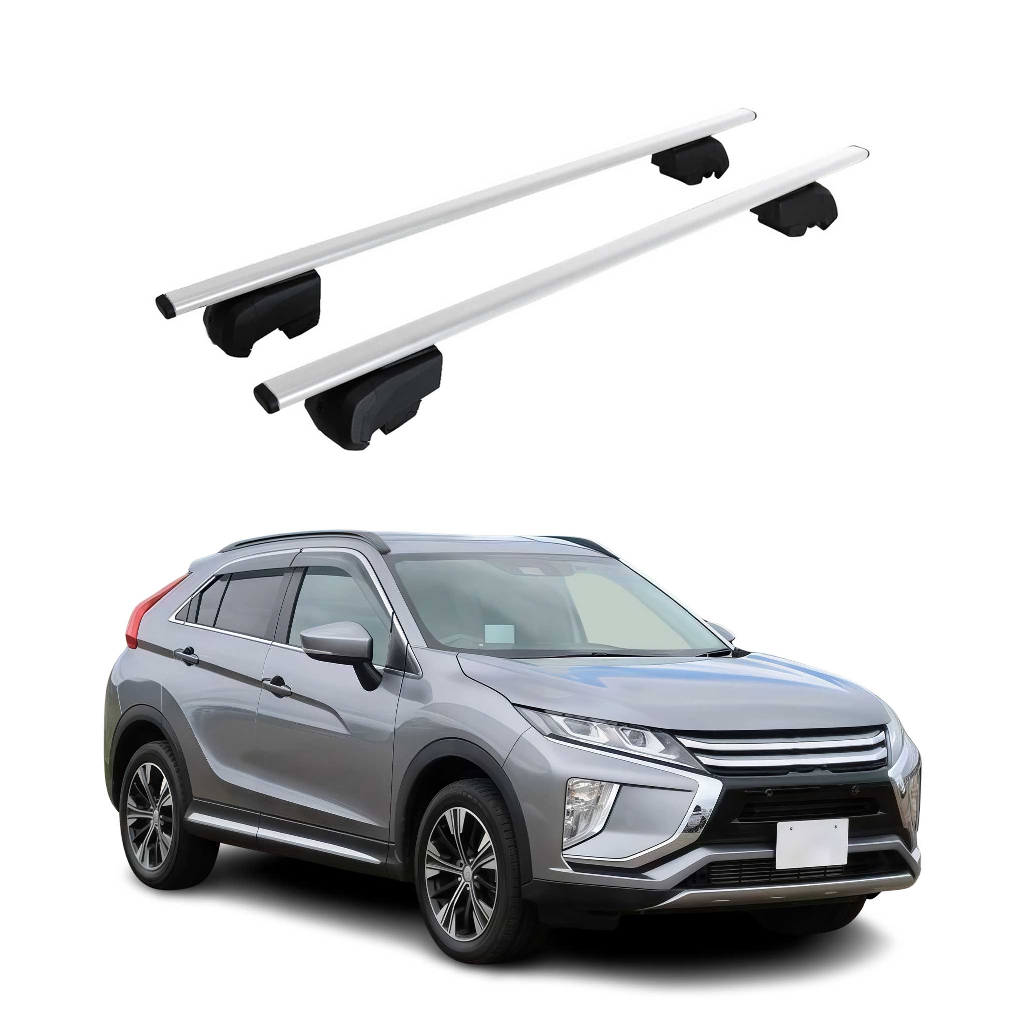 Roof Racks Cross Bars Iron for Mitsubishi Eclipse Cross 2018-2024 Gray