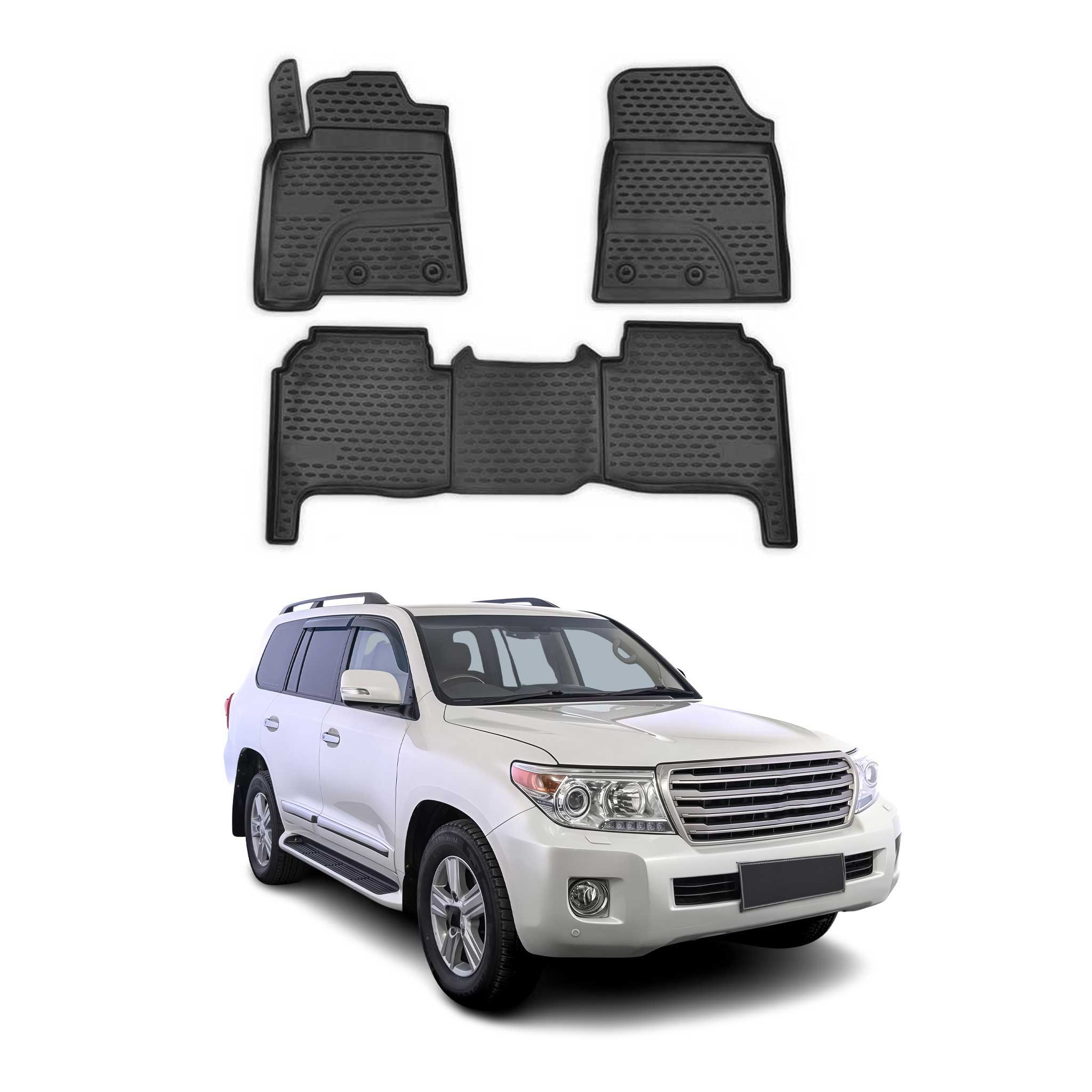 2013-2015 Toyota Land Cruiser Floor Mats Liners Full Set All Weather Black