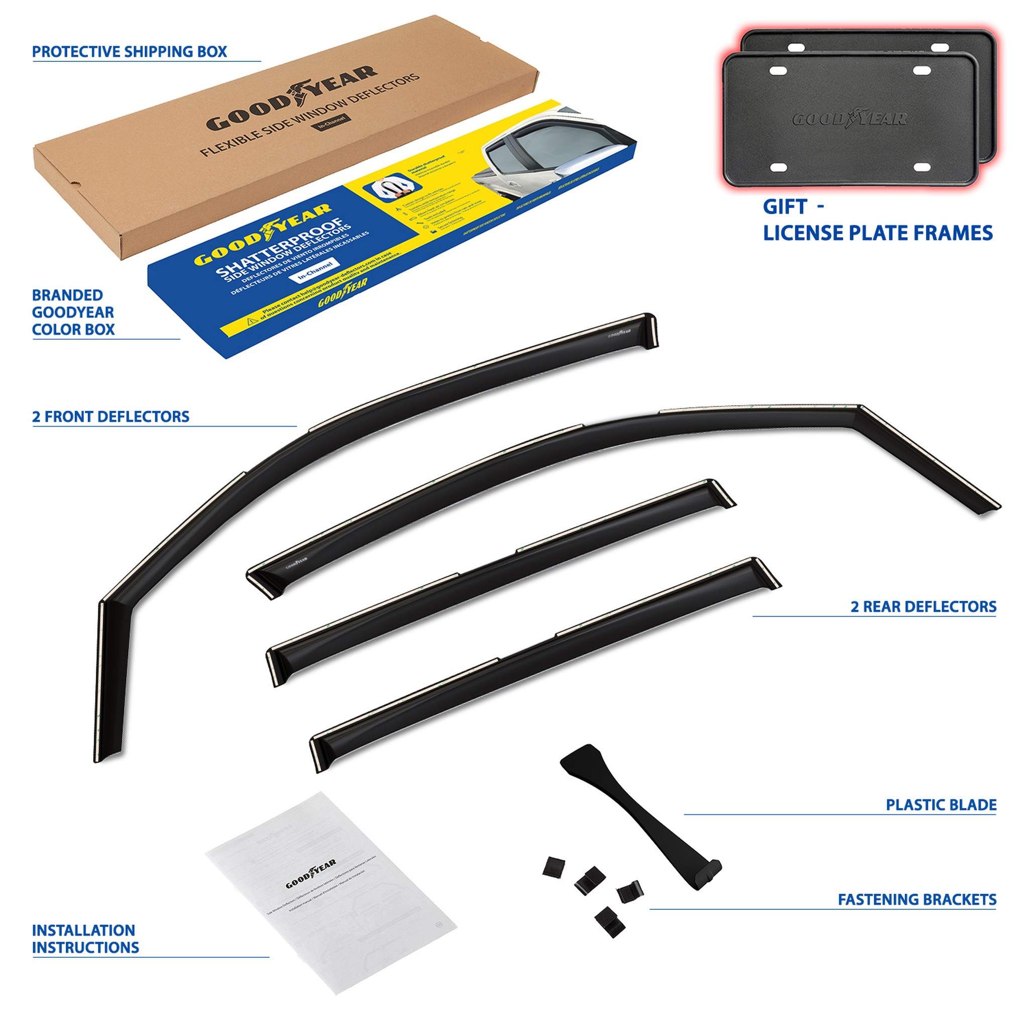 Goodyear Wind Deflectors for Subaru Forester 2025-2026 Premium Smoke 4Pcs
