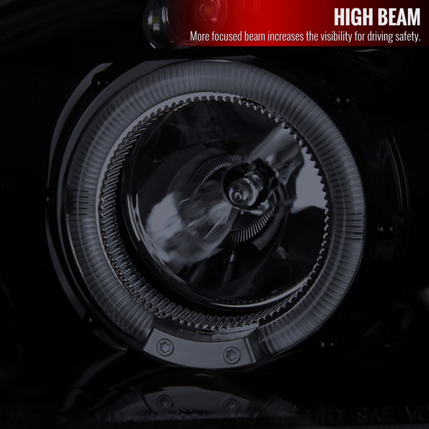 2000-2001 Nissan Maxima Dual Halo Projector Headlights Glossy Black/Smoke Lens