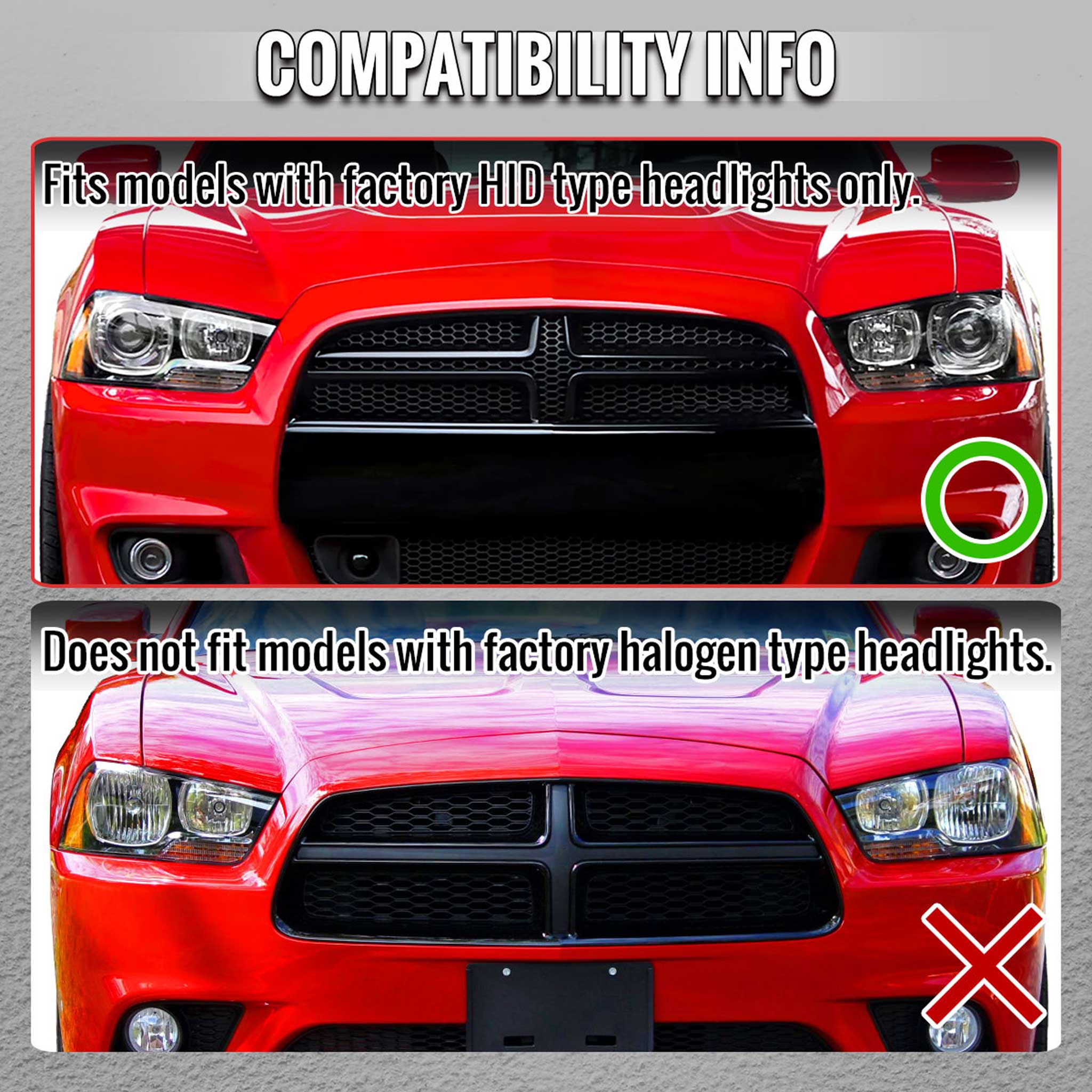 For Dodge Charger 2011-2014 Headlights LED DRL Light Strip Turn Signal Side Marker Black Housing Clear Lens