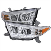 2011-2013 Toyota Highlander Projector Headlights SMD LED Light Strip Chrome