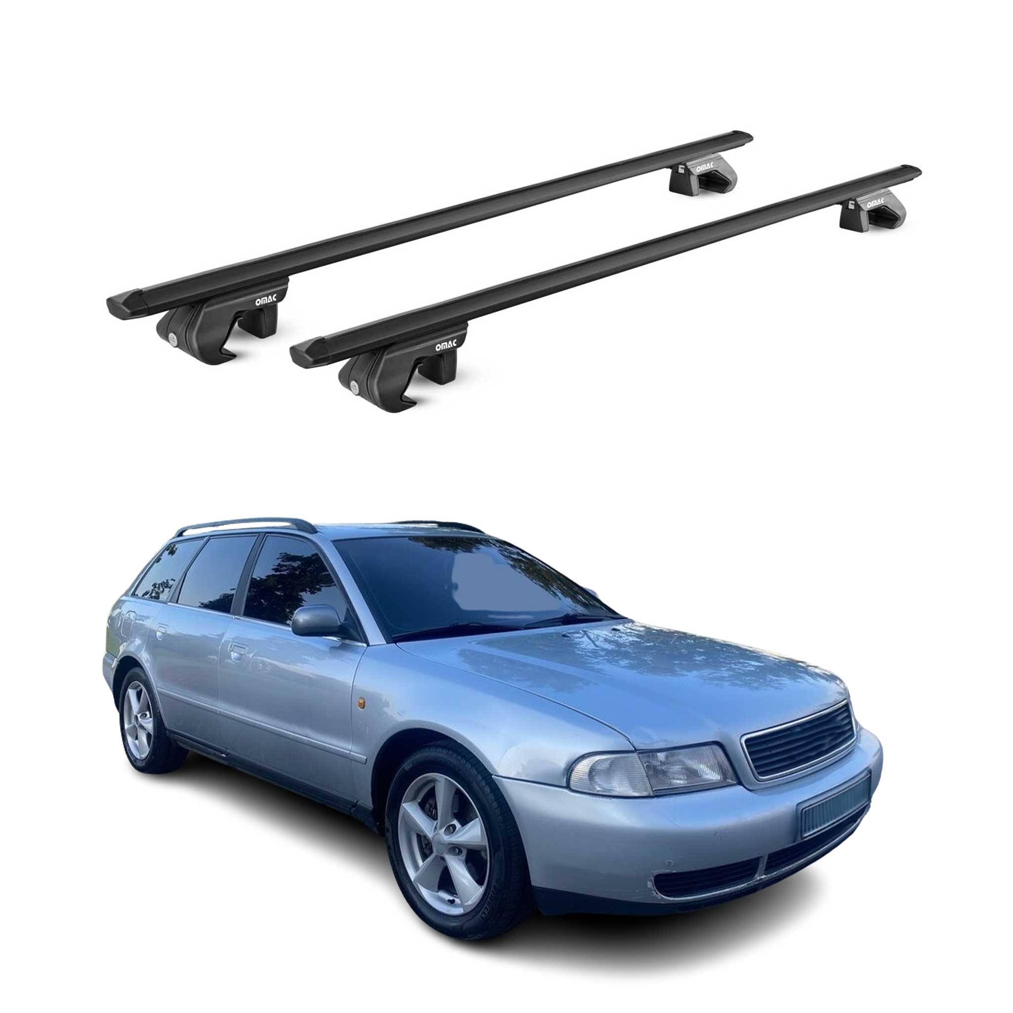 1998-2005 Audi A4 Wagon Roof Rack Cross Bars Black