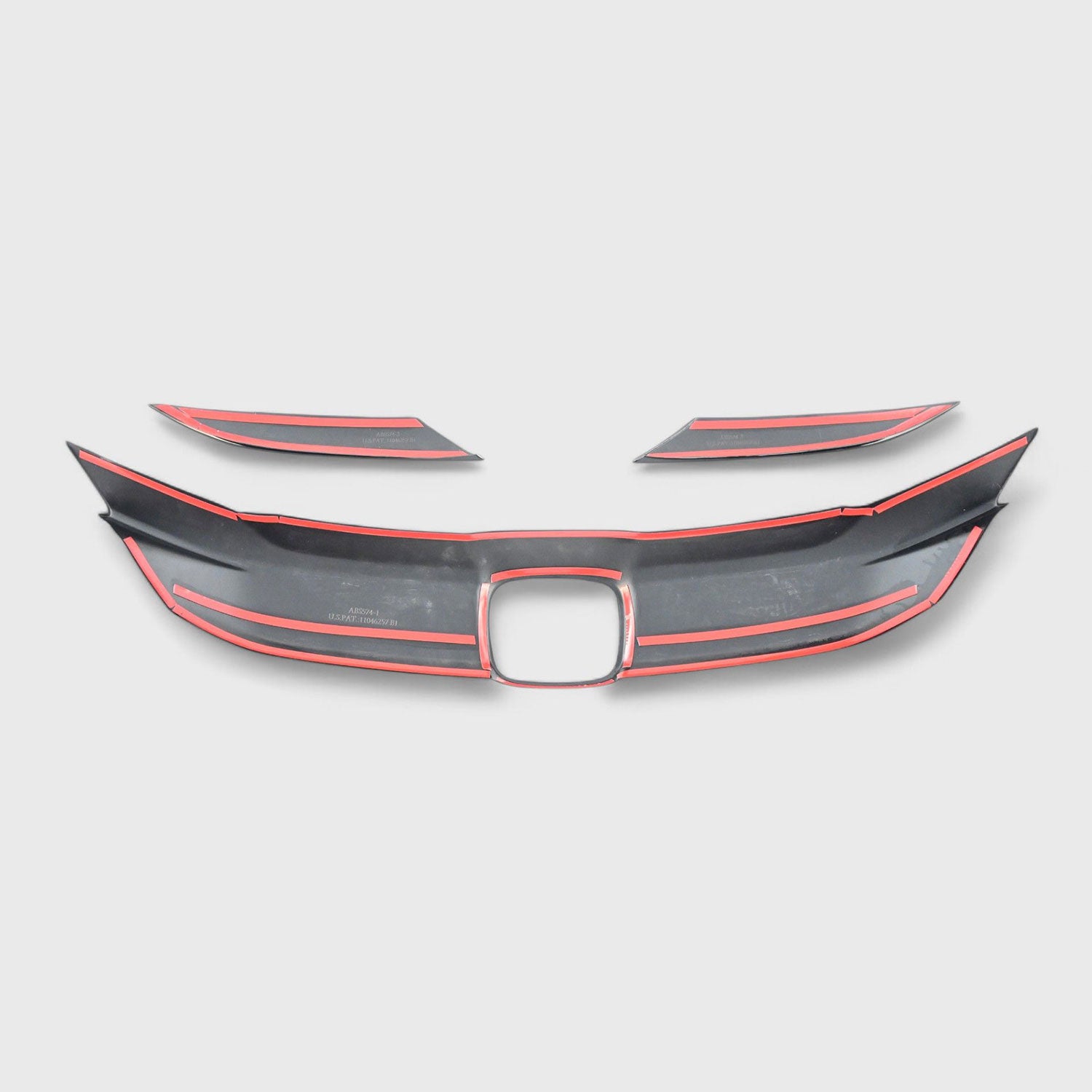 2019-2022 Honda HR-V Grille Overlay Gloss Black 3Pcs ABS Plastic