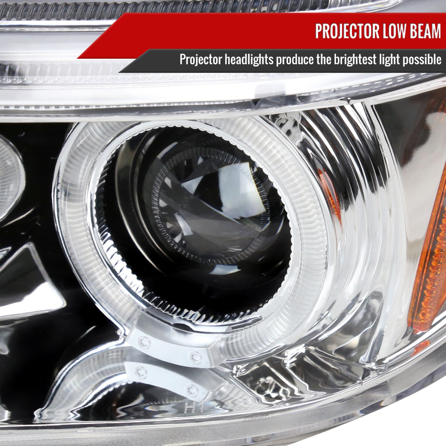 2005-2010 Scion tC Dual Halo Projector Headlights Chrome Housing/Clear Lens