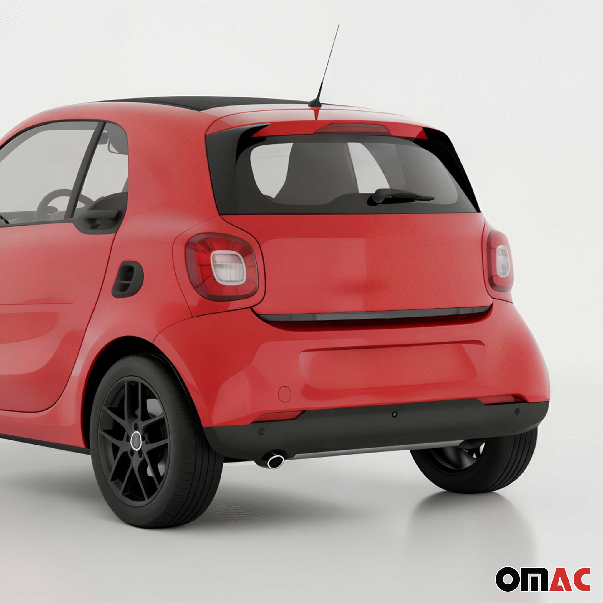 2016-2017 Smart ForTwo Rear Trunk Molding Trim Stainless Steel Dark 1Pc