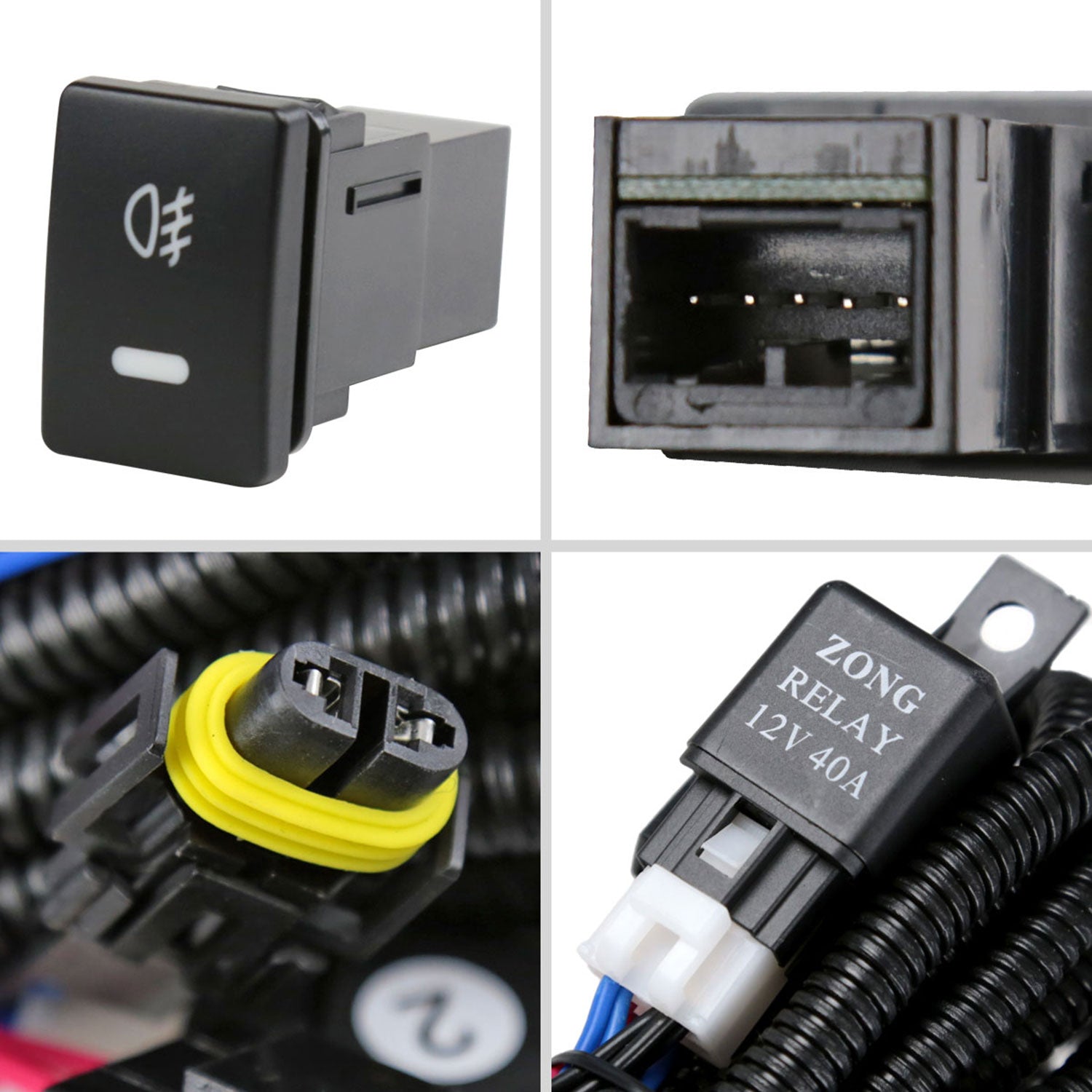 2016-2018 Toyota RAV4 H16 Fog Lights Kit Chrome Housing/Clear Lens