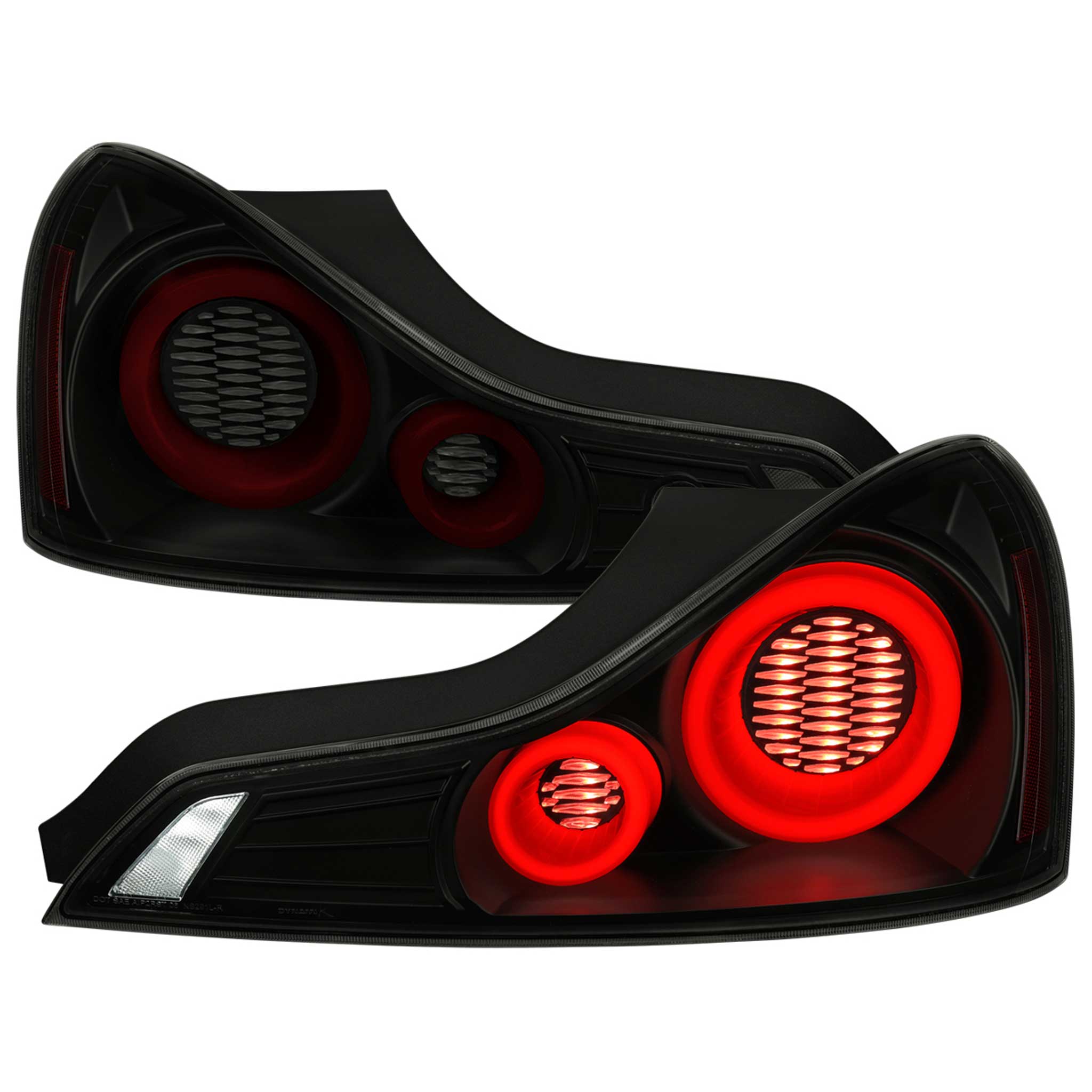 For Infiniti G37 2008-13 / Q60 Coupe 2014-15 Red LED Tail Lights Switchback Sequential Turn Signals Black Housing Smoked Lens