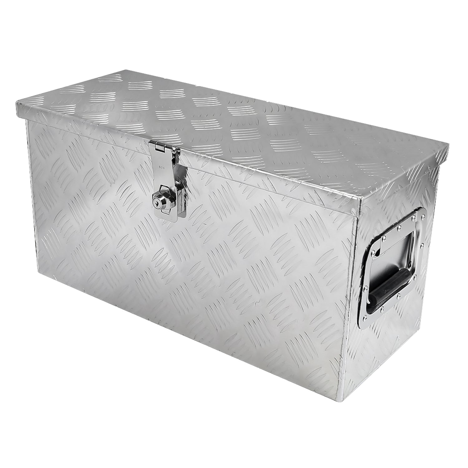 Universal 24" Heavy Duty Silver Alu Truck Tool Box w/ Side Handles Lock & Keys