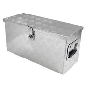 Universal 24" Heavy Duty Silver Alu Truck Tool Box w/ Side Handles Lock & Keys