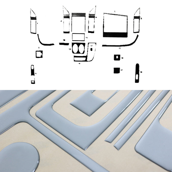 Aluminium Look Dashboard Console Trim Kit for RAM ProMaster 2014-2024 18x