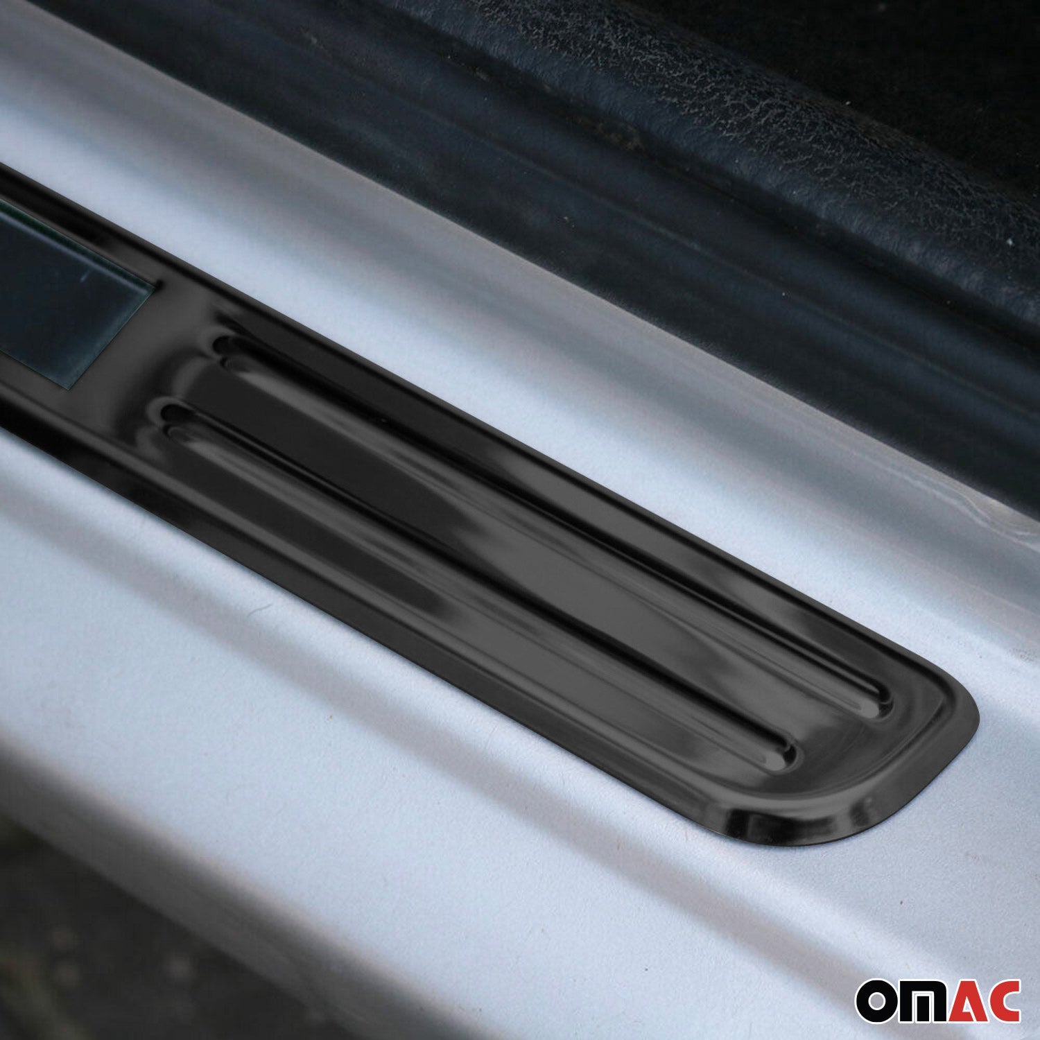 Jeep Door Sill Scuff Plate Illuminated Exclusive Stainless Steel Dark 4 Pcs