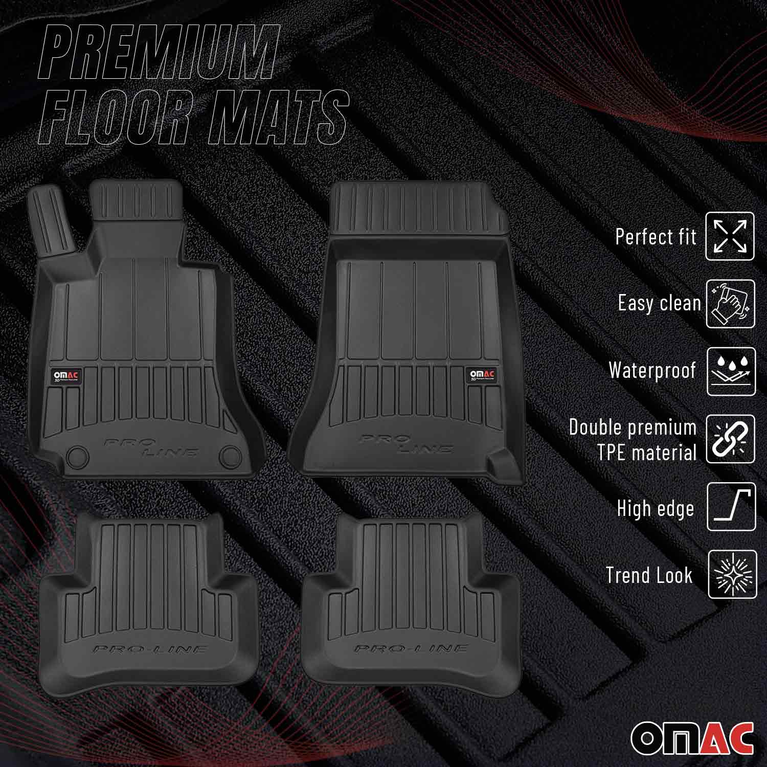 2010-2014 Mercedes C Class W204 S204 Premium Floor Mats Liners Full Set All Weather Heavy Duty Black