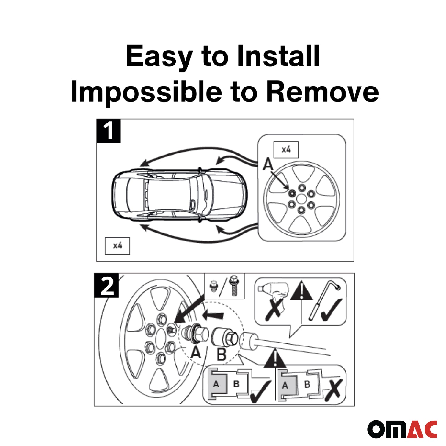 Wheel Lock Kit for Toyota 4Runner Camry Corolla RAV4 Sienna Tacoma M12X1.5