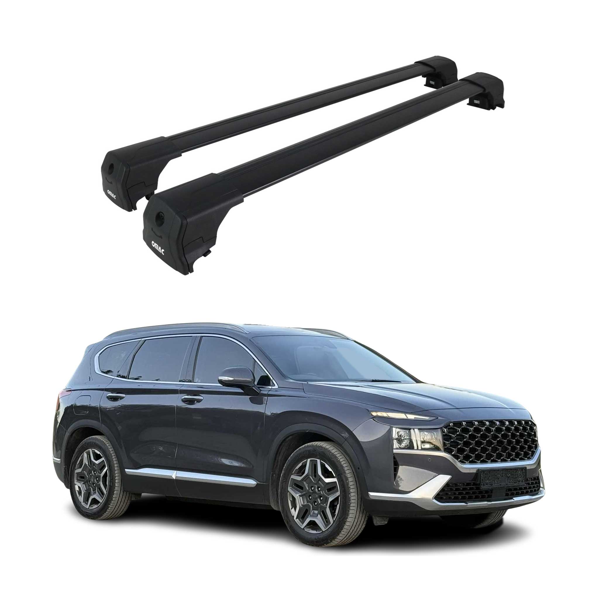 2019-2023 Hyundai Santa Fe Roof Rack Cross Bars Black