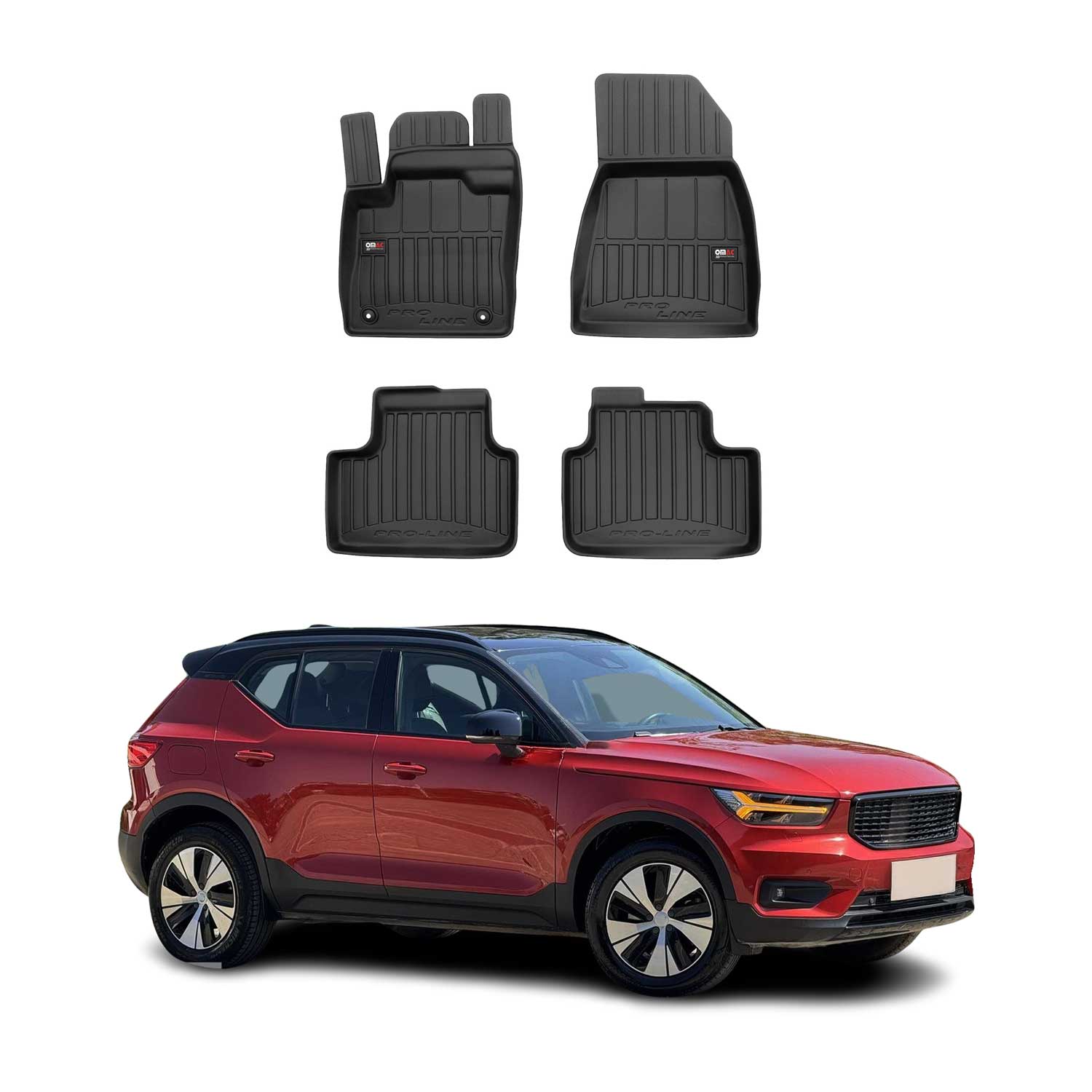 2019-2026 Volvo XC40 Recharge Premium Floor Mats Liners Full Set All Weather Heavy Duty