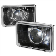 Universal 4"x6" H4 Projector Headlights Matte Black Housing/Glass Lens