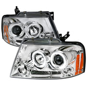2004-2008 Ford F-150/ 06-2008 Lincoln Mark LT Dual Halo Headlights Chrome