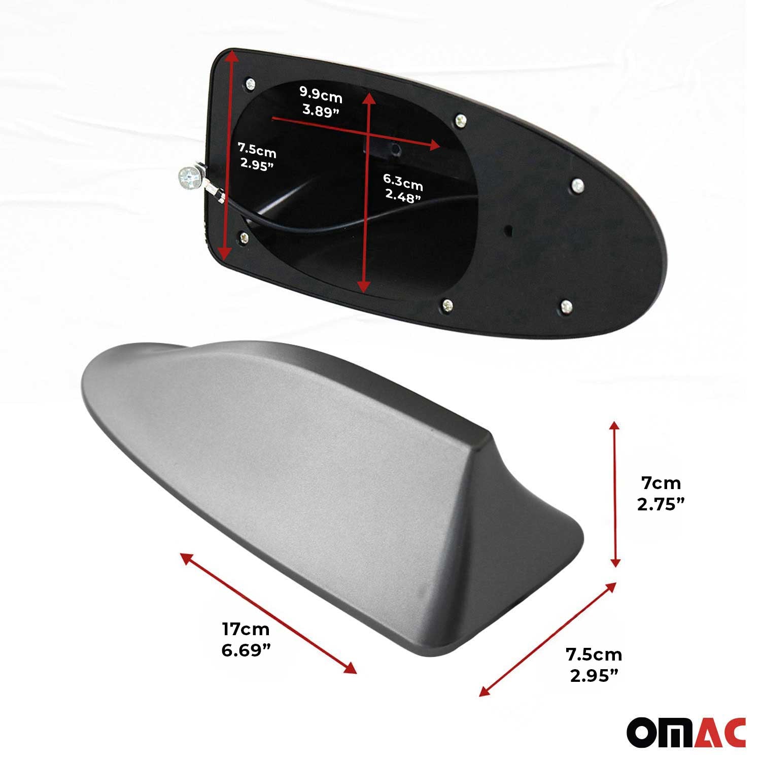 Mercedes Car Shark Fin Antenna Roof Radio AM/FM Signal Dark Grey