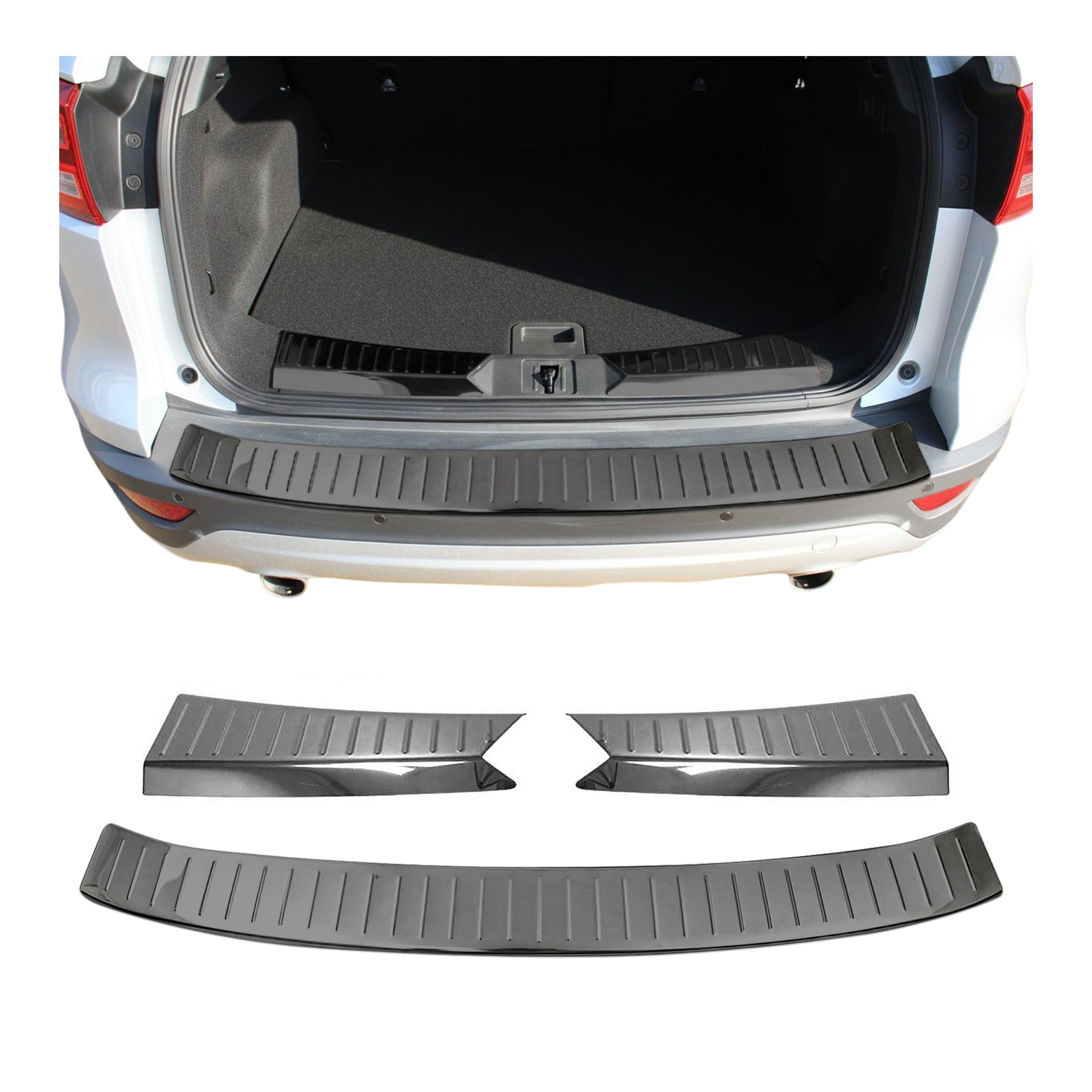 Rear Bumper Guard & Trunk Sill Cover Set for Ford Escape 2013-2016 Pre-FL Dark