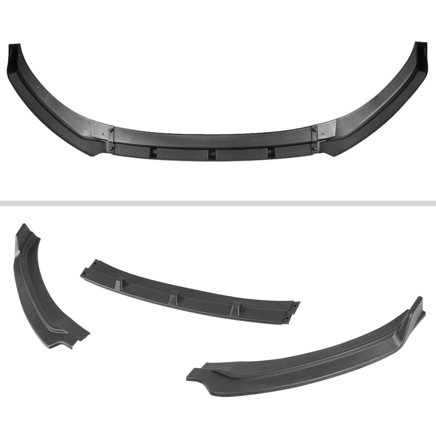 2017-2018 Hyundai Elantra Matte Black Polypropylene 3Pcs Bumper Lip