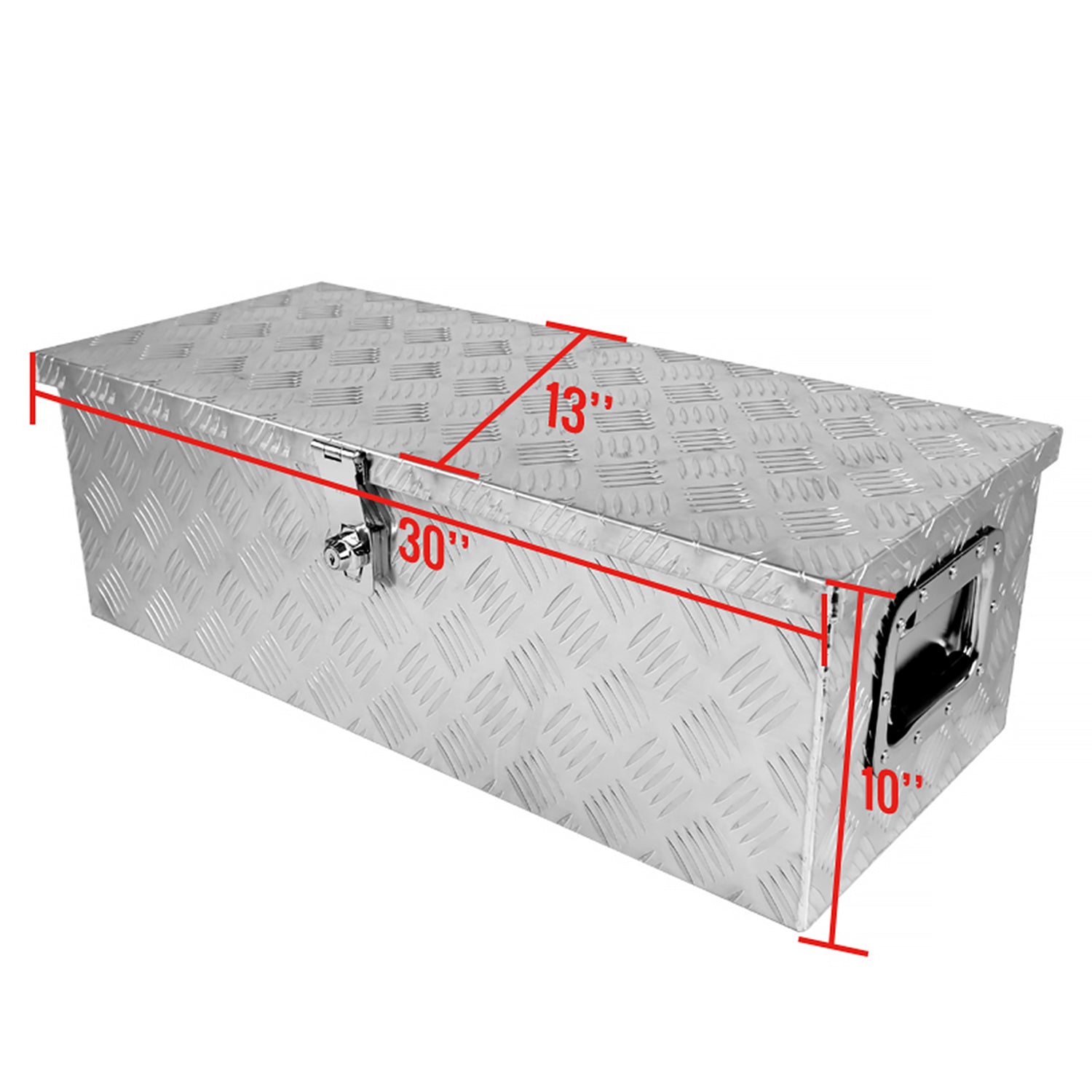 Universal 30" Heavy Duty Aluminum Truck Tool Box w/ Side Handles Lock & Keys