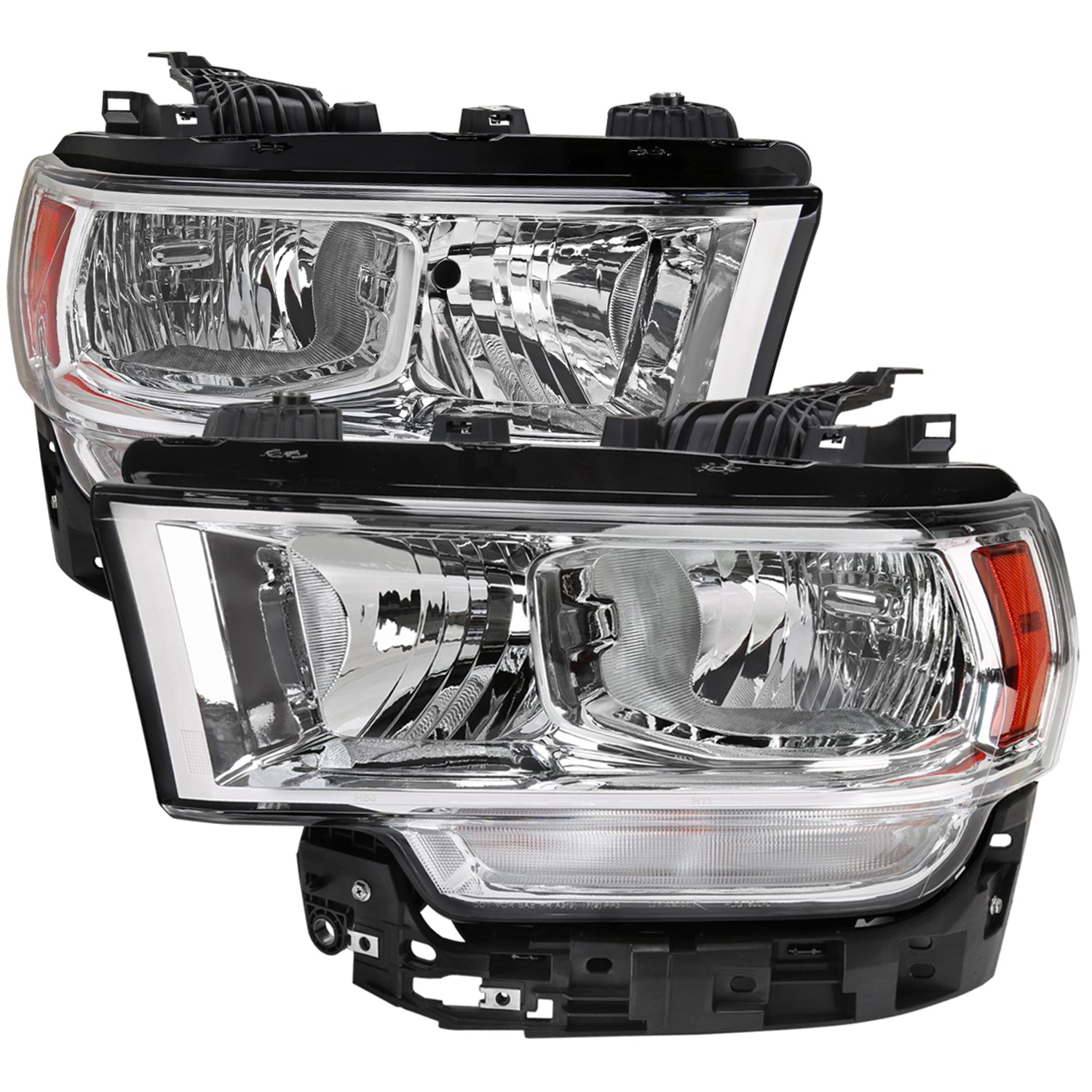 2019-2024 Dodge RAM 2500/3500/4500/5500 Factory Style Headlights Chrome/Clear