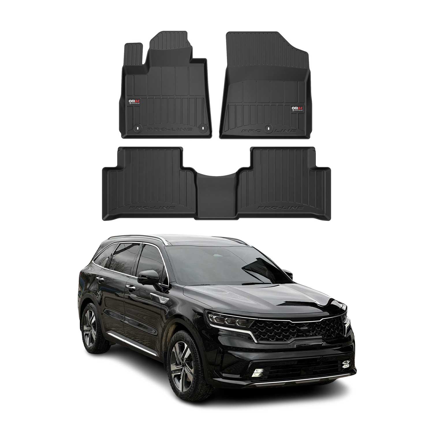 2021-2025 Kia Sorento Premium Floor Mats Liners Full Set All Weather Heavy Duty