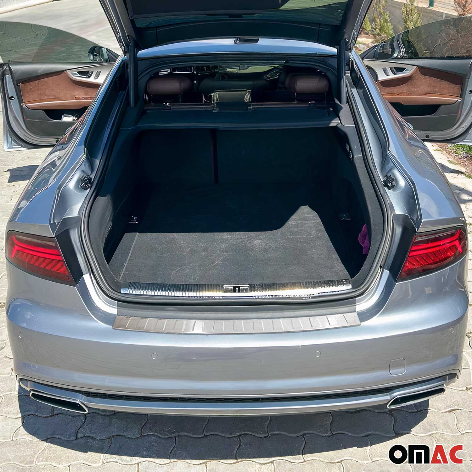 2010-2018 Audi A7 Sedan 4G8 Rear Bumper Sill Cover Protector Guard Stainless Steel Brushed