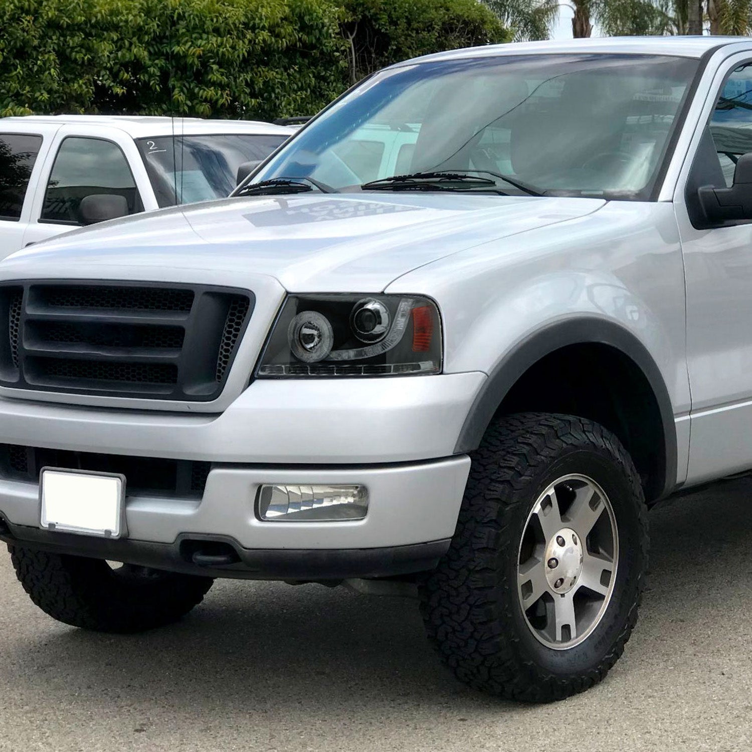 2004-2008 Ford F-150/ 06-2008 Lincoln Mark LT Halo Headlights LED& Signal Black