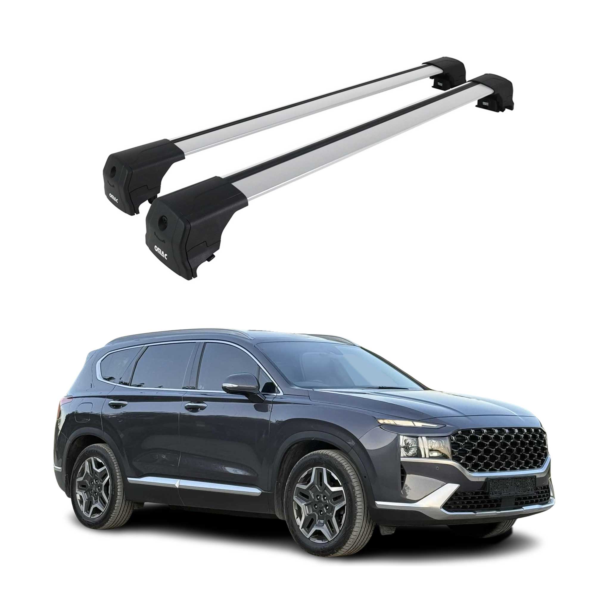 2019-2023 Hyundai Santa Fe Roof Rack Cross Bars Silver