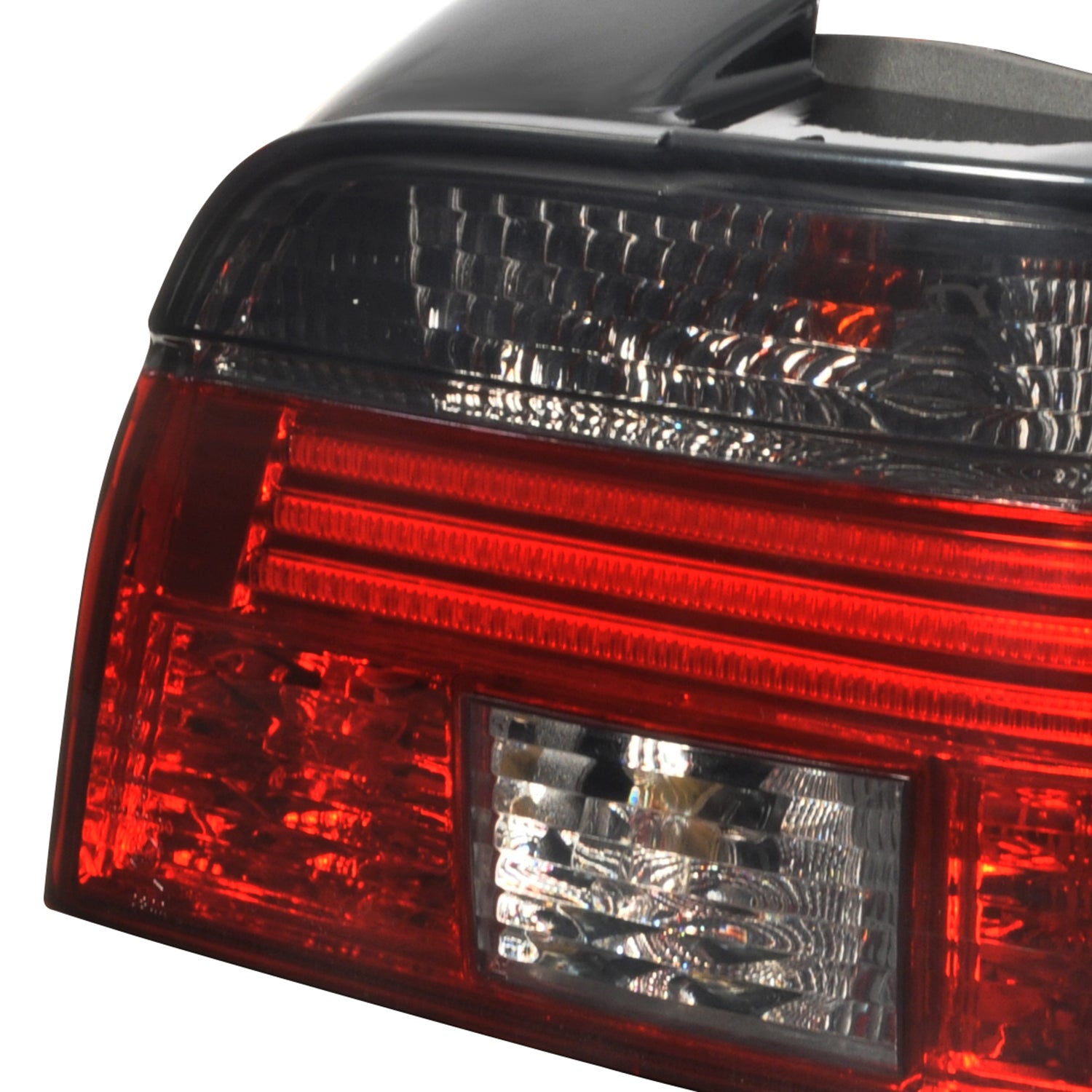 1997-2000 BMW E39 5 Series Tail Lights Chrome Housing/Red Smoke Lens