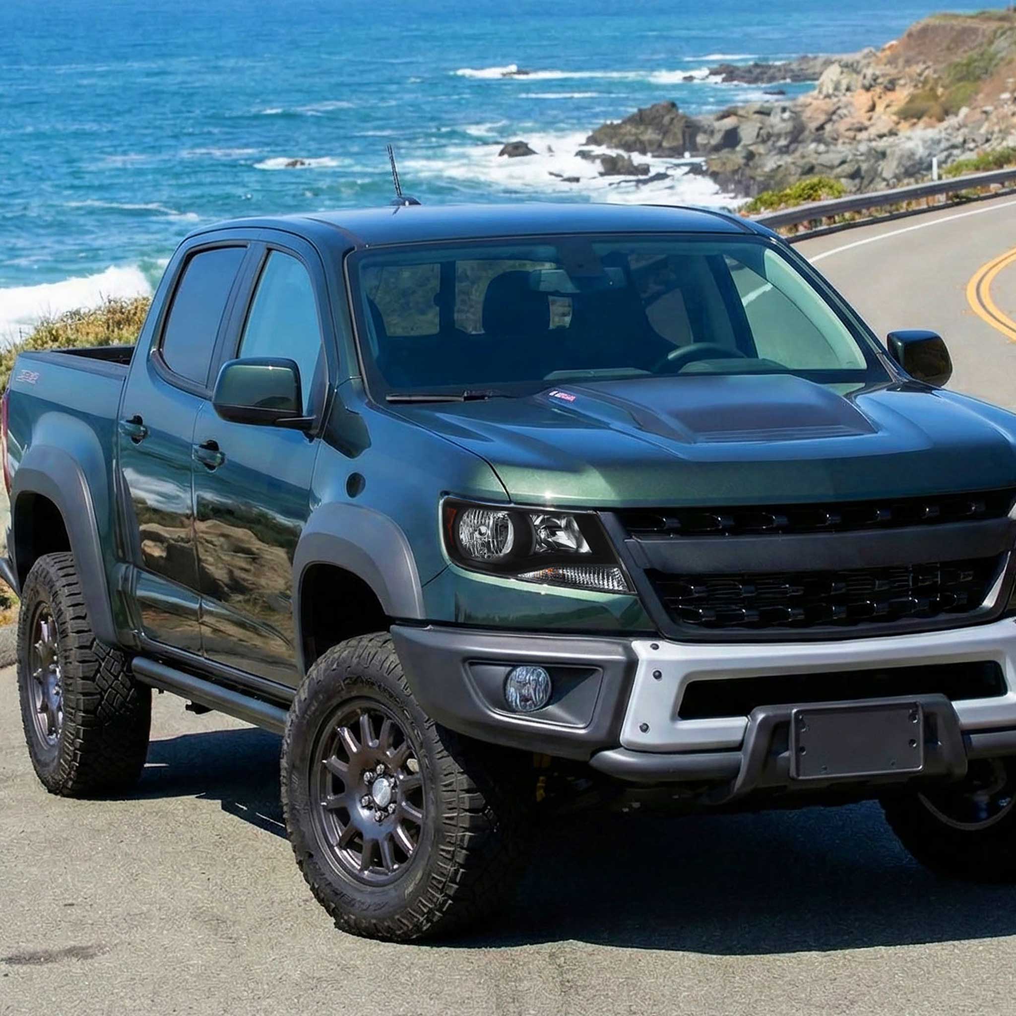 For Chevrolet Colorado 2015-2022 Factory Headlights Matte Black Housing Clear Lens