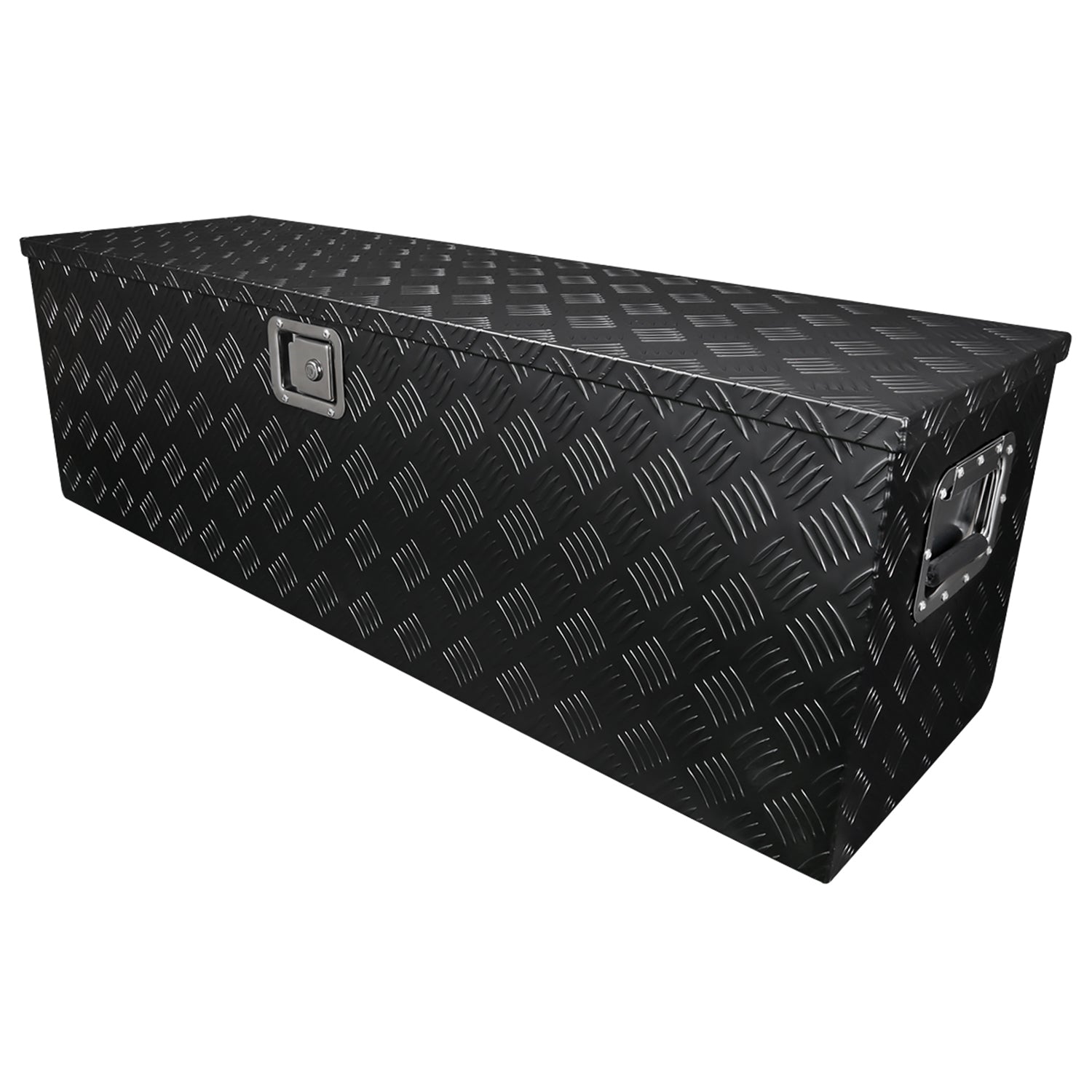 Universal 49" Heavy Duty Black Alu Truck Tool Box w/ Side Handles Lock & Keys
