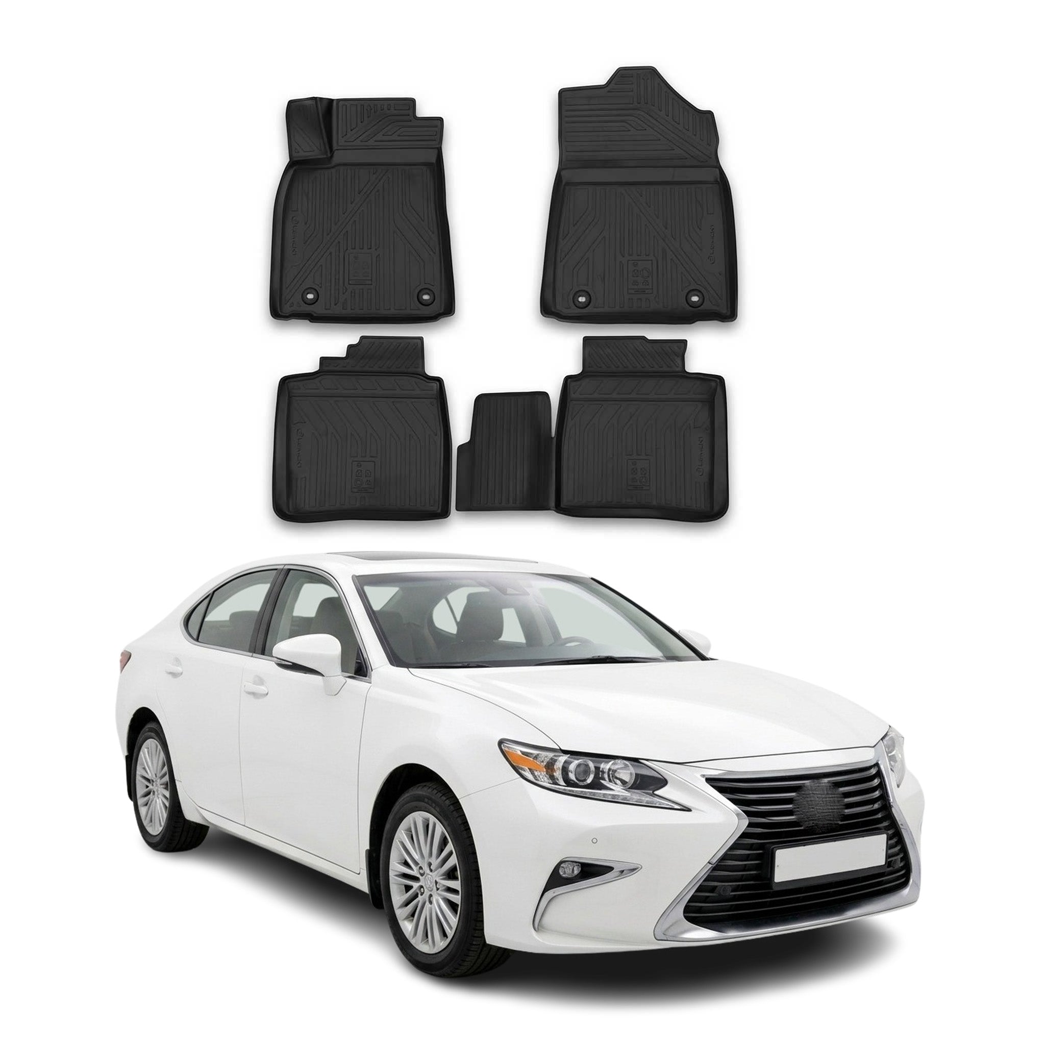 2016-2018 Lexus ES 350 / ES 300h Floor Mats Liners Full Set All Weather Black