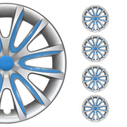 Bicolo Hub Caps Wheel Cover 16" Gray & Blue Full Set 4 pcs.