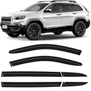 Clim Art Wind Deflectors for Jeep Cherokee 2014-2023 Tape-On Dark Smoke 6Pcs