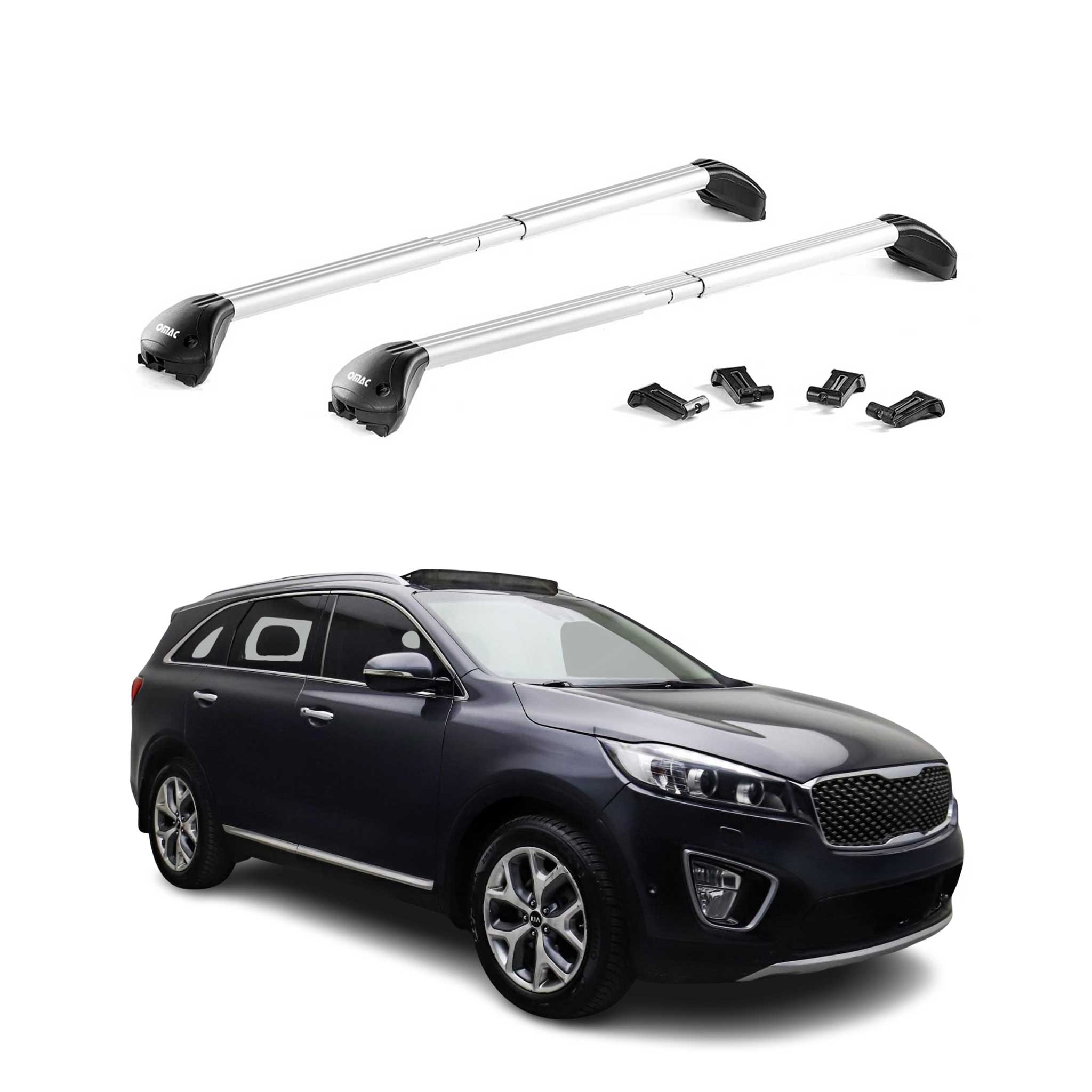 2016-2020 Kia Sorento Roof Rack Cross Bars Silver