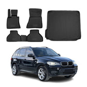 2007-2013 BMW X5 E70 Floor Mats & Cargo Liner Full Set All Weather Black