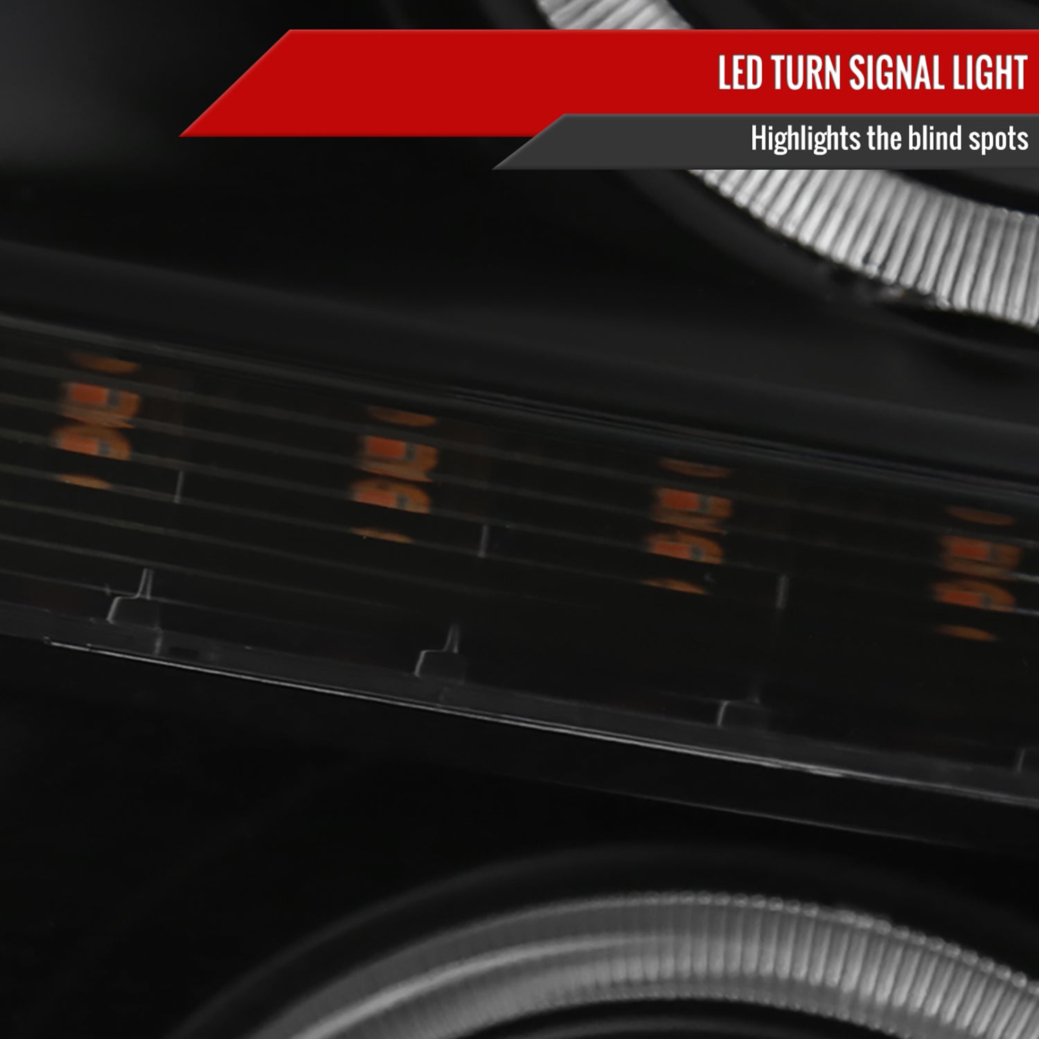 2011-2016 F-250 F-350 F-450 F-550 Dual Halo Headlights LED Signal Lights Black