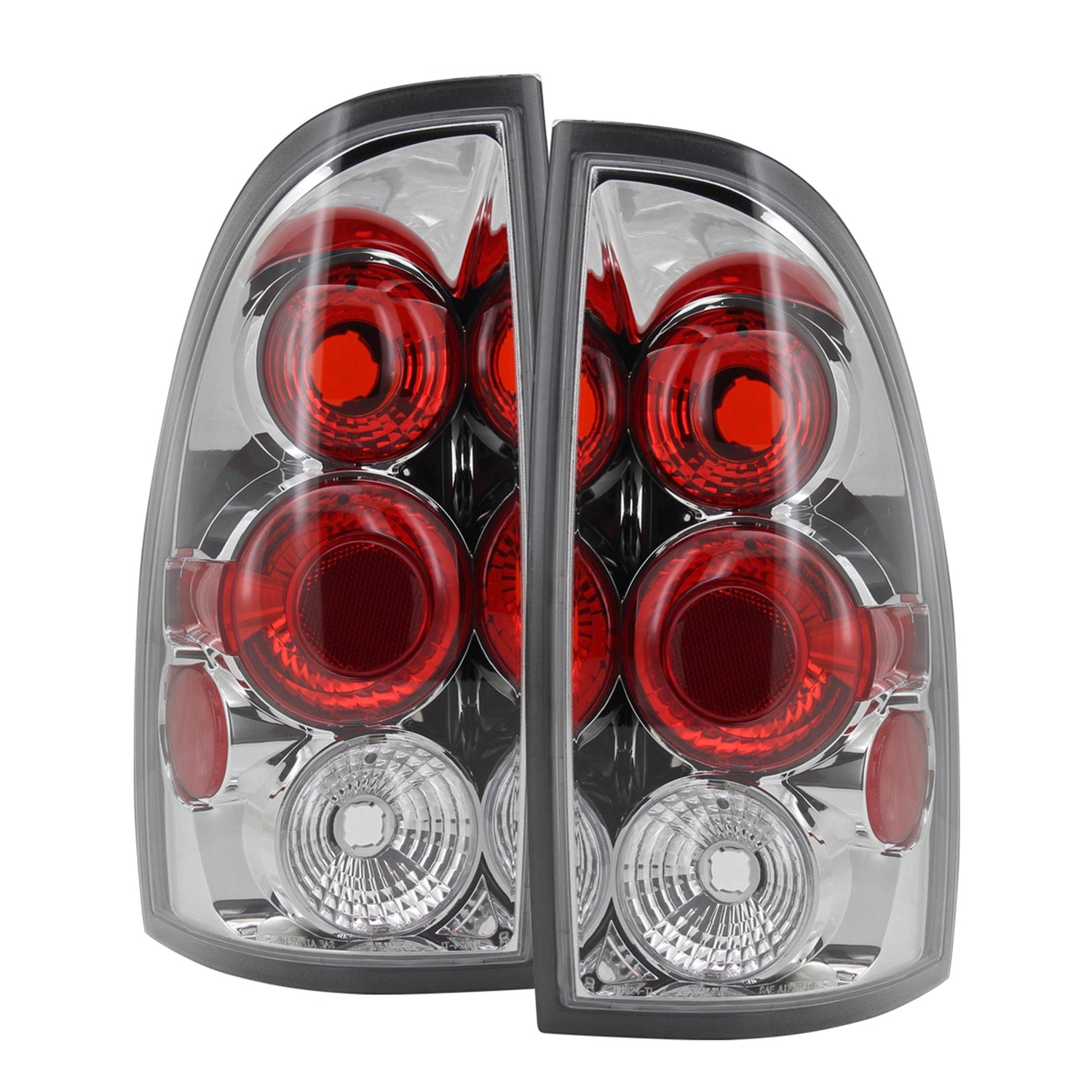 2005-2008 Toyota Tacoma Tail Lights Chrome Housing/Clear Lens
