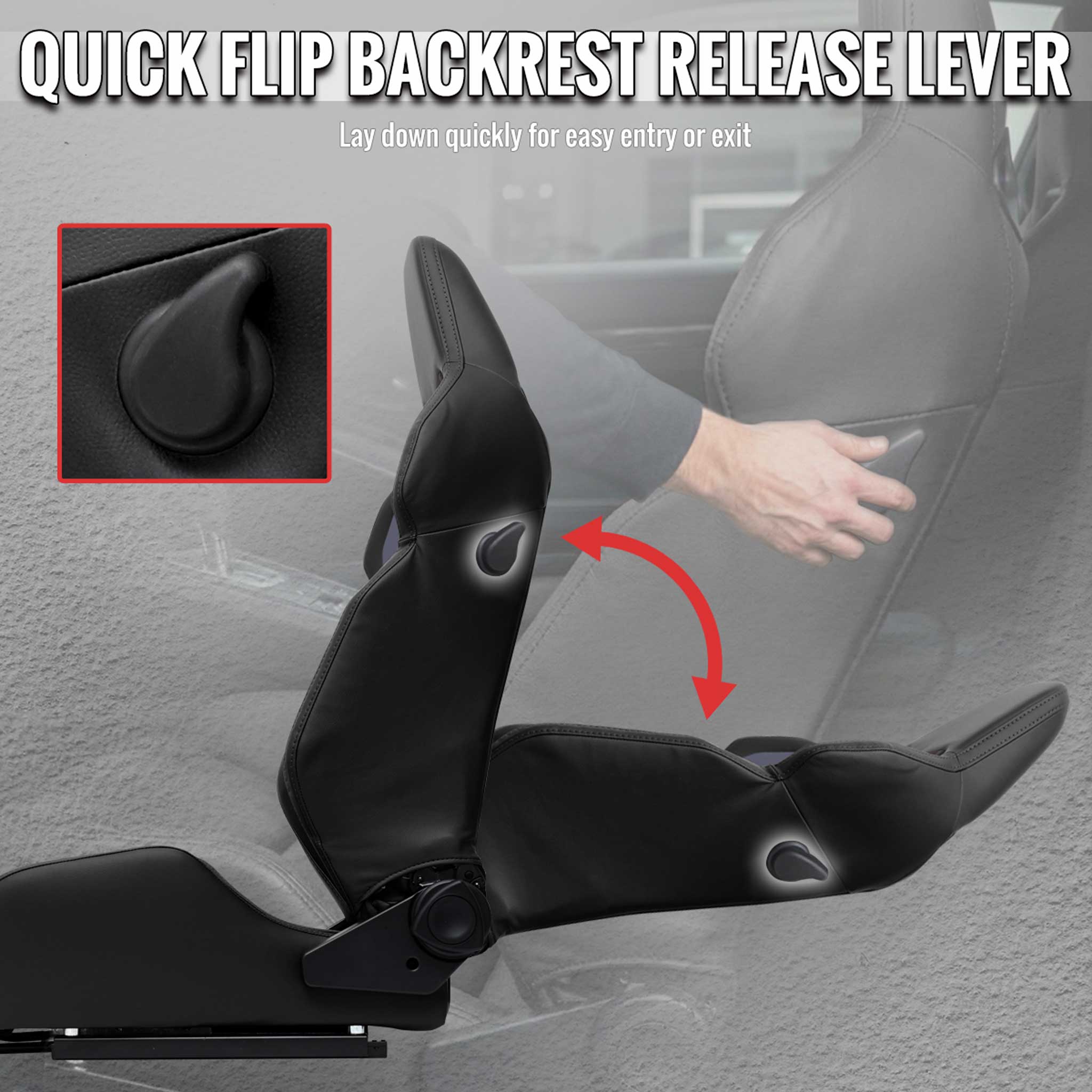 Universal Racing Seat Black Pu Leather Charcoal Gray Suede Double Black Stitch