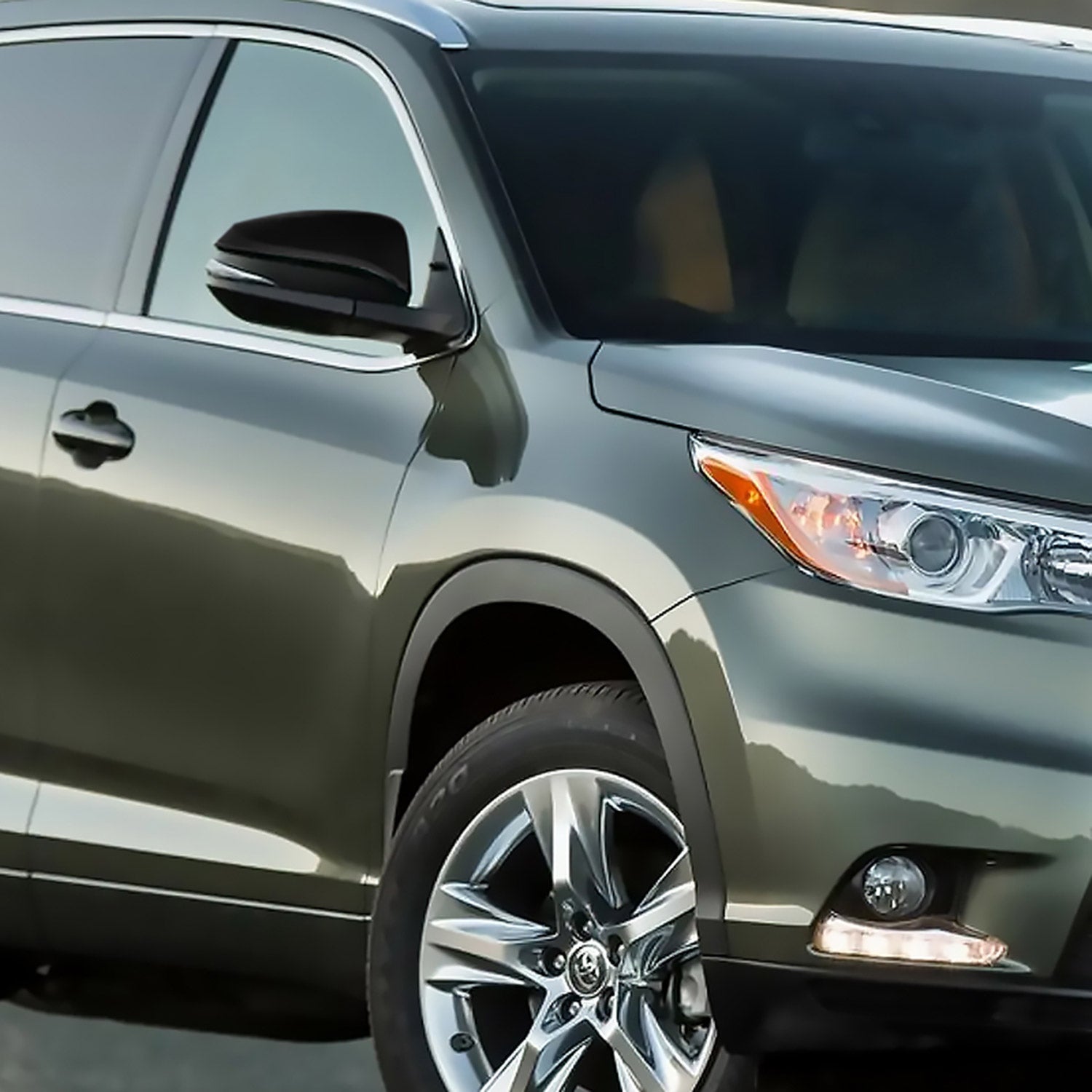 2014-2016 Toyota Highlander Glossy Black 5Pin Adjustable Side Mirror Passenger