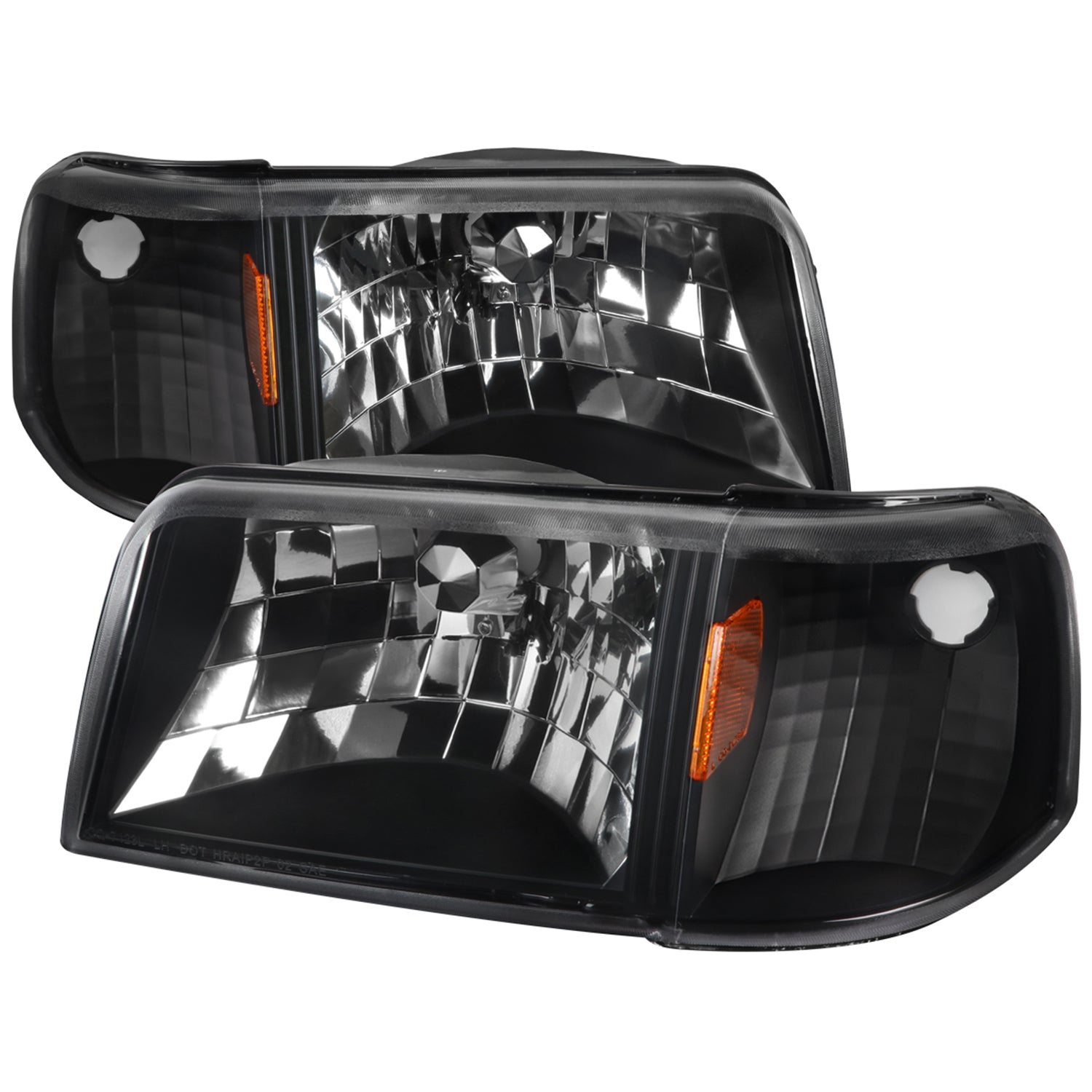 1993-1997 Ford Ranger Factory Headlights Corner Lights&Amber Reflector Black
