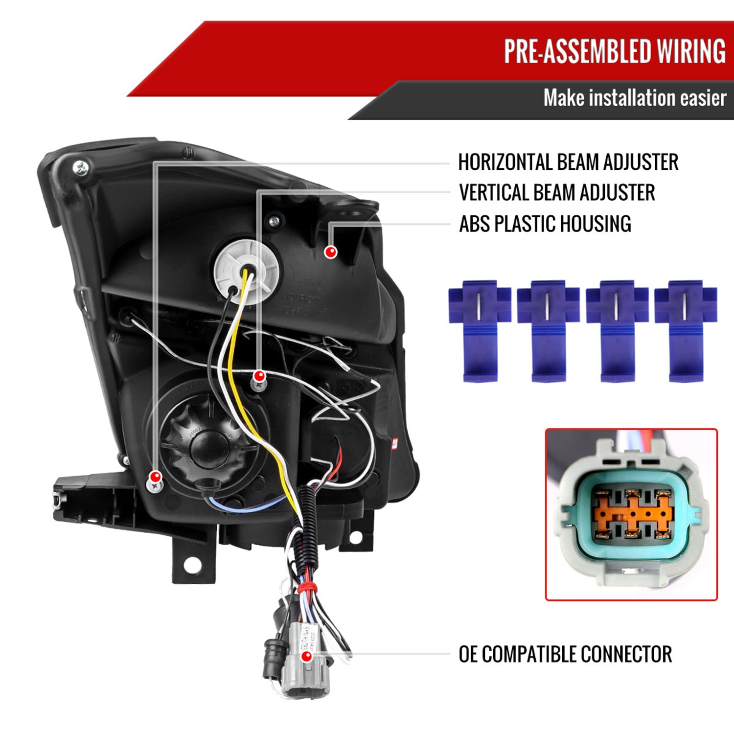 2003-2005 Nissan 350Z Dual Halo Projector Headlights Chrome/Clear Lens